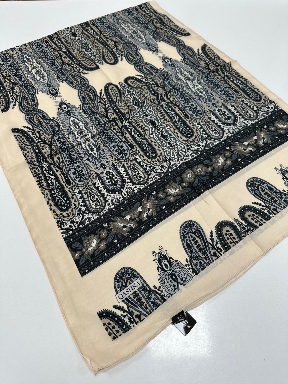 QASHKA Soft Pamuklu Şal Etro Desen LBD0621