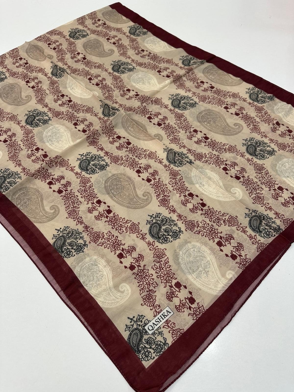QASHKA Soft Pamuklu Şal Etro Desen LBD1418