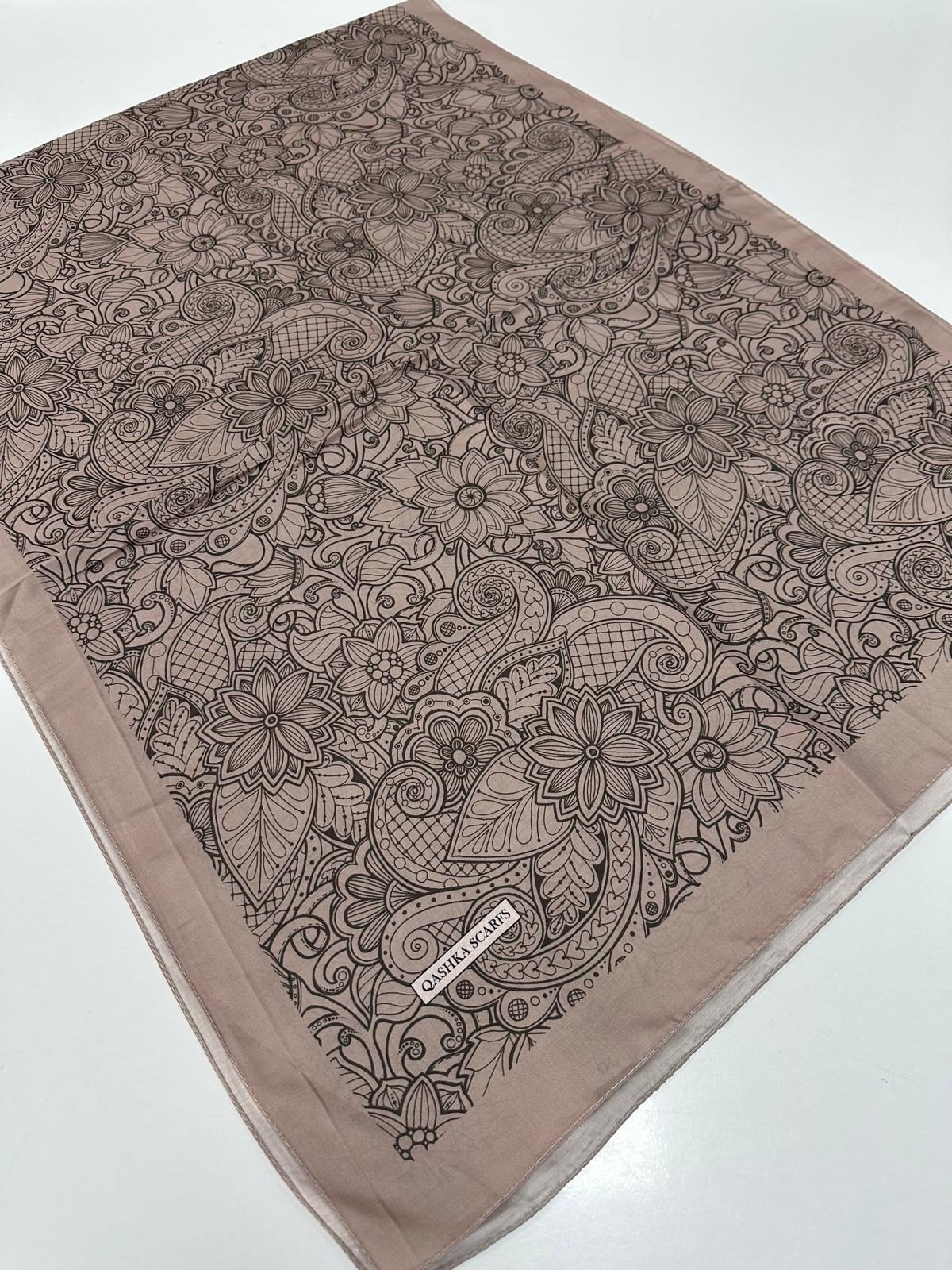 QASHKA Soft Pamuklu Şal Etro Desen LBD1113