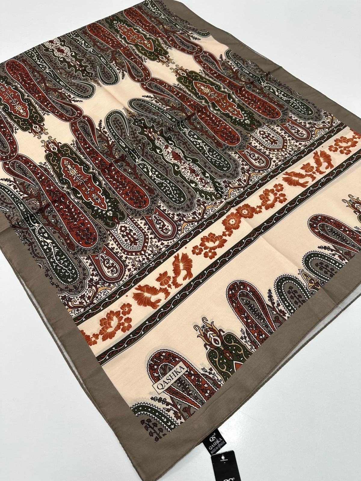 QASHKA Soft Pamuklu Şal Etro Desen LBD0607
