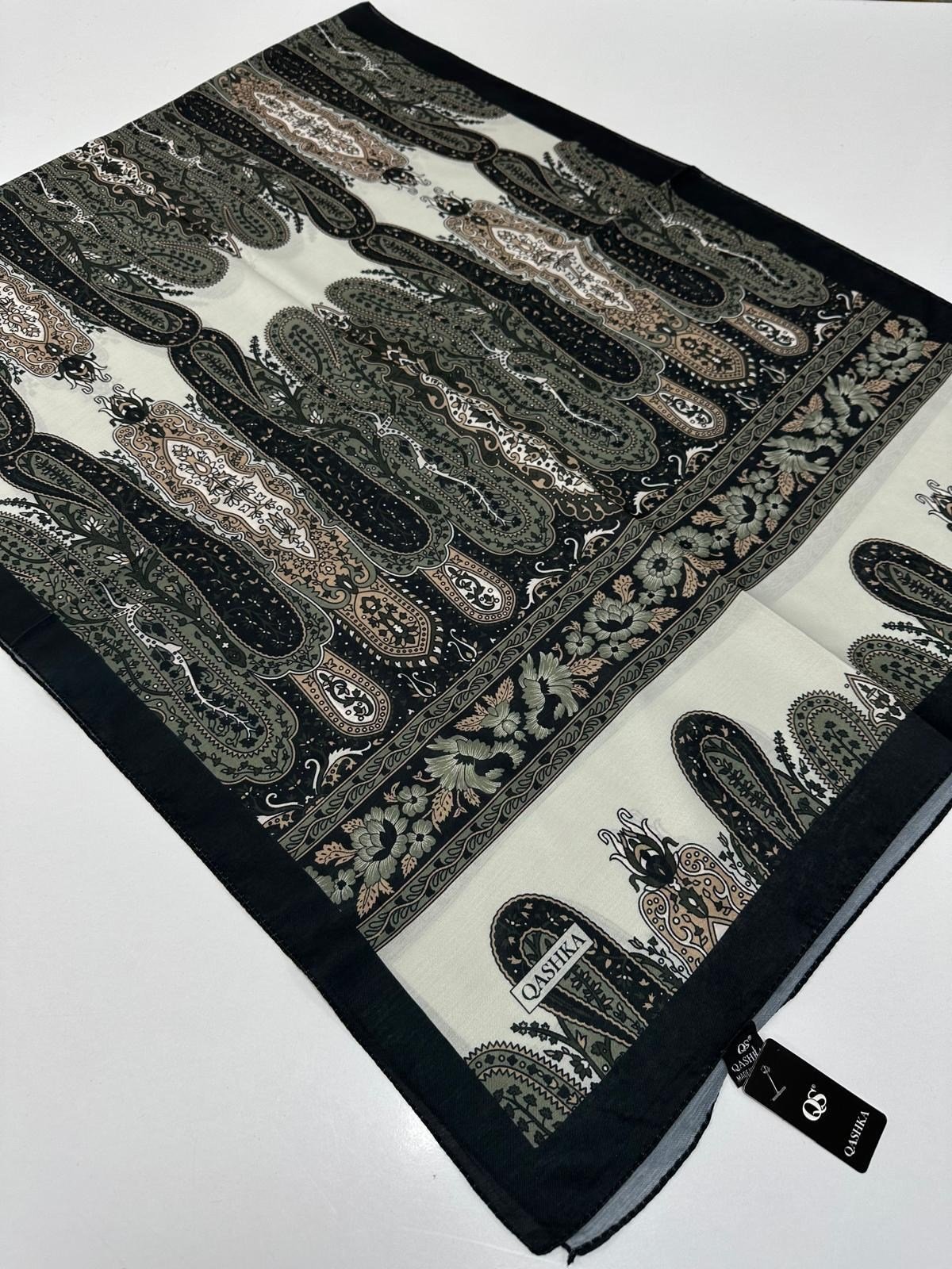 QASHKA Soft Pamuklu Şal Etro Desen LBD0601