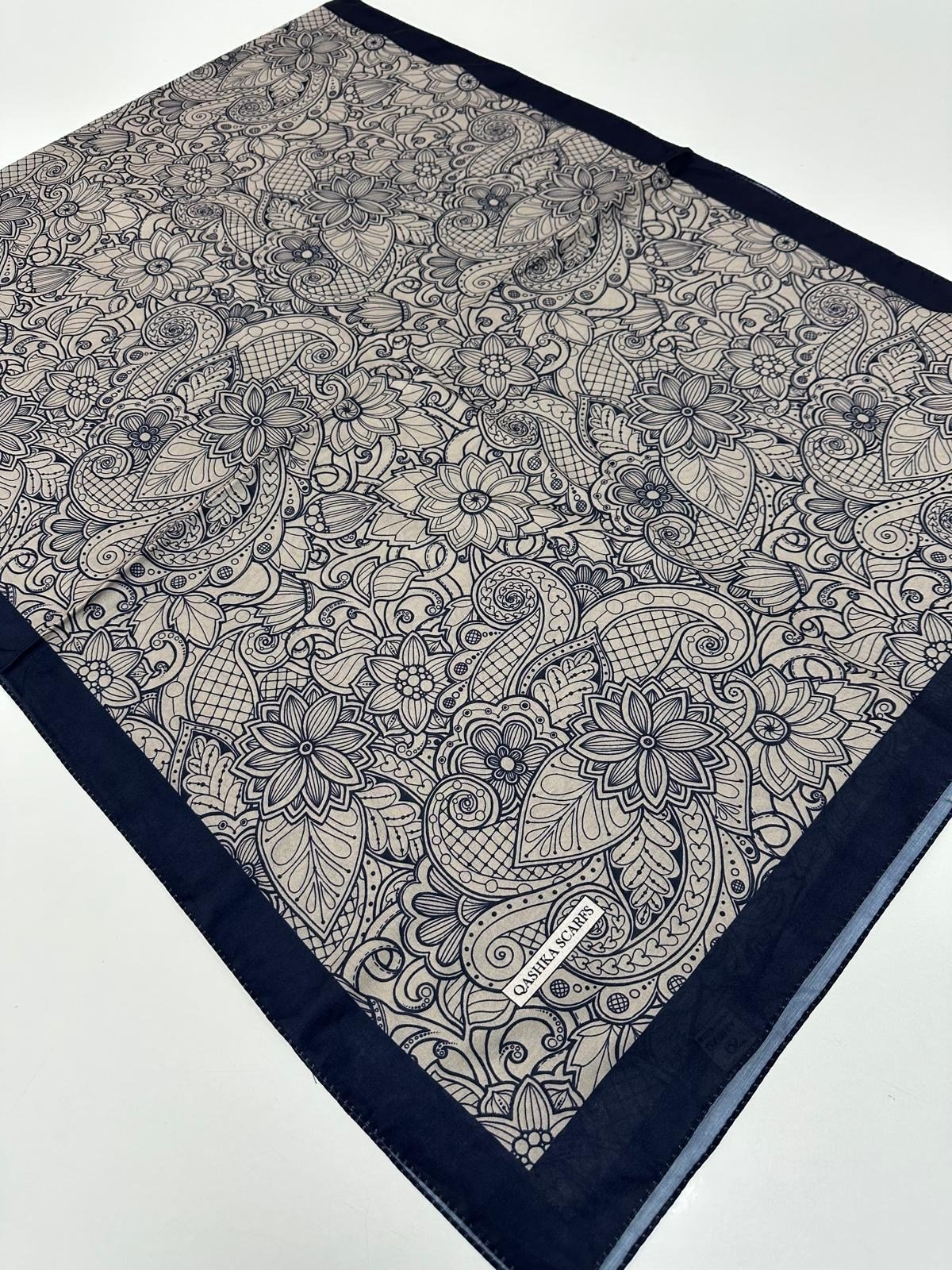 QASHKA Soft Pamuklu Şal Etro Desen LBD1103
