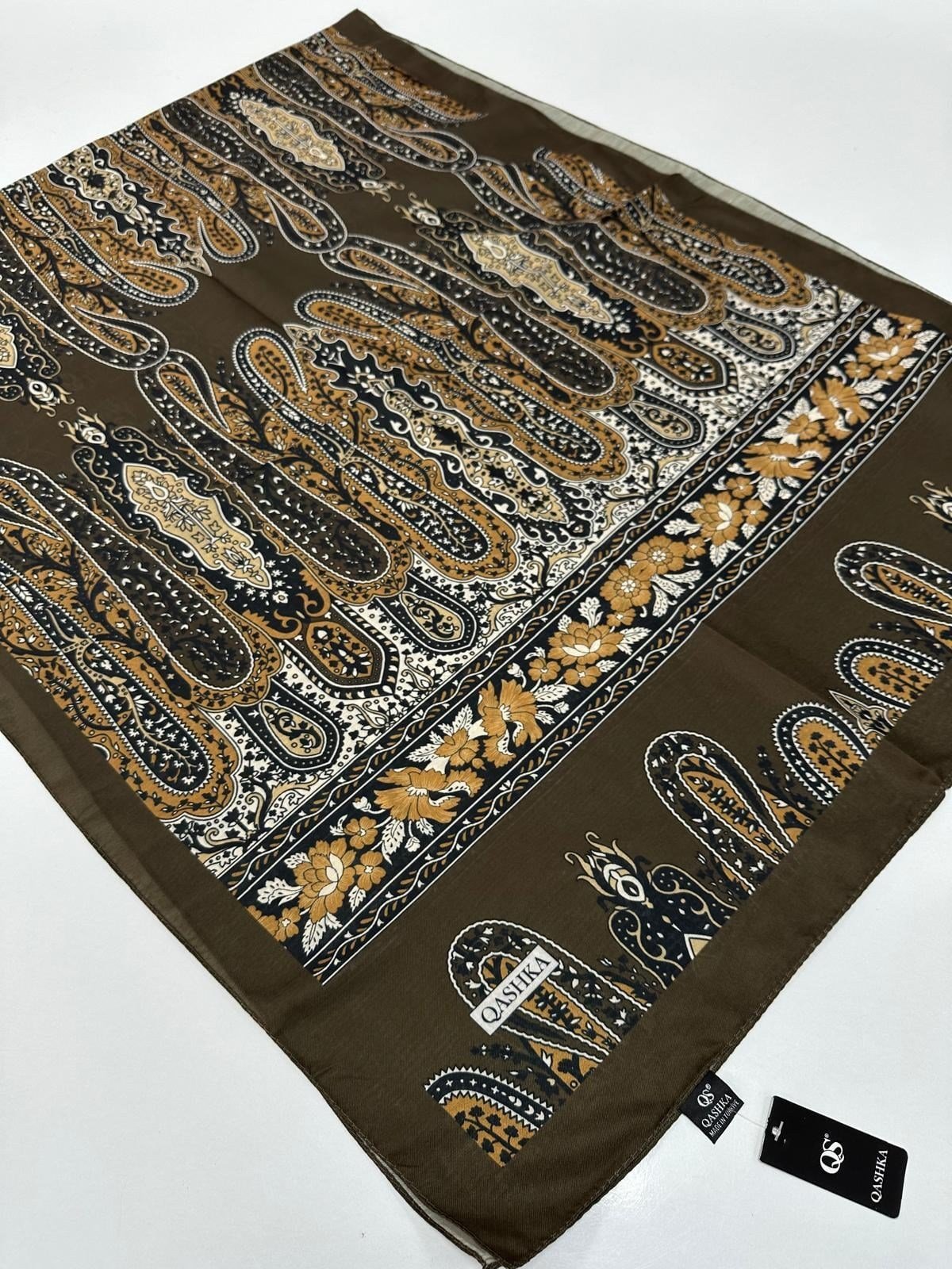 QASHKA Soft Pamuklu Şal Etro Desen LBD0610