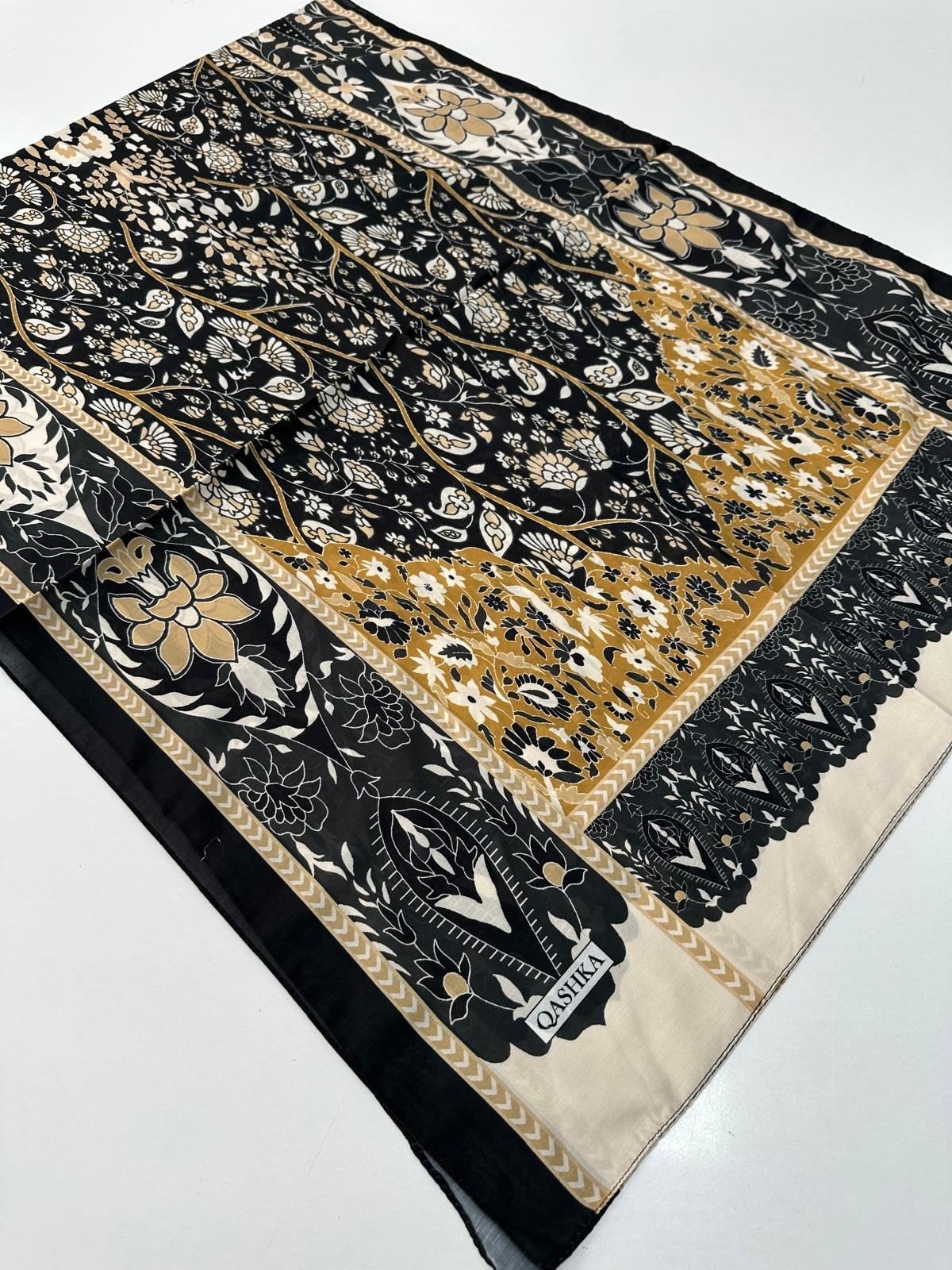 QASHKA Soft Pamuklu Şal Etro Desen LBD1522