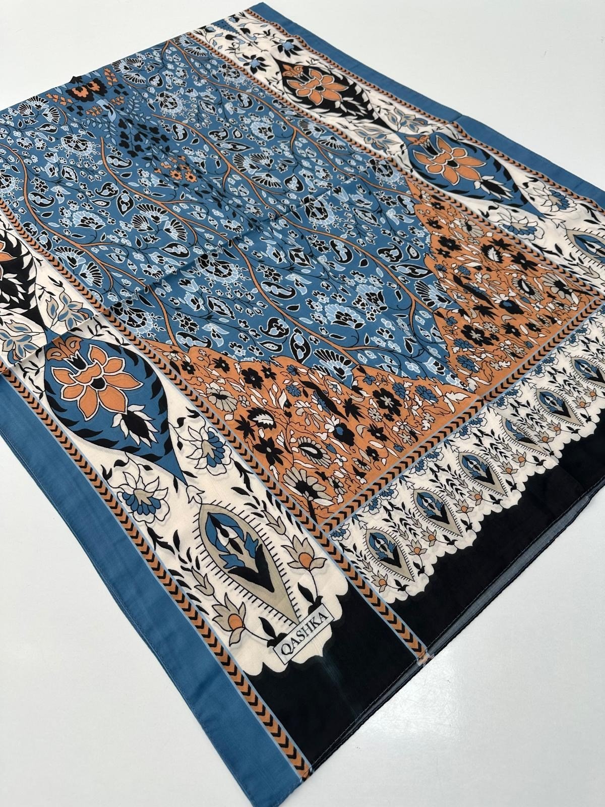 QASHKA Soft Pamuklu Şal Etro Desen LBD1515