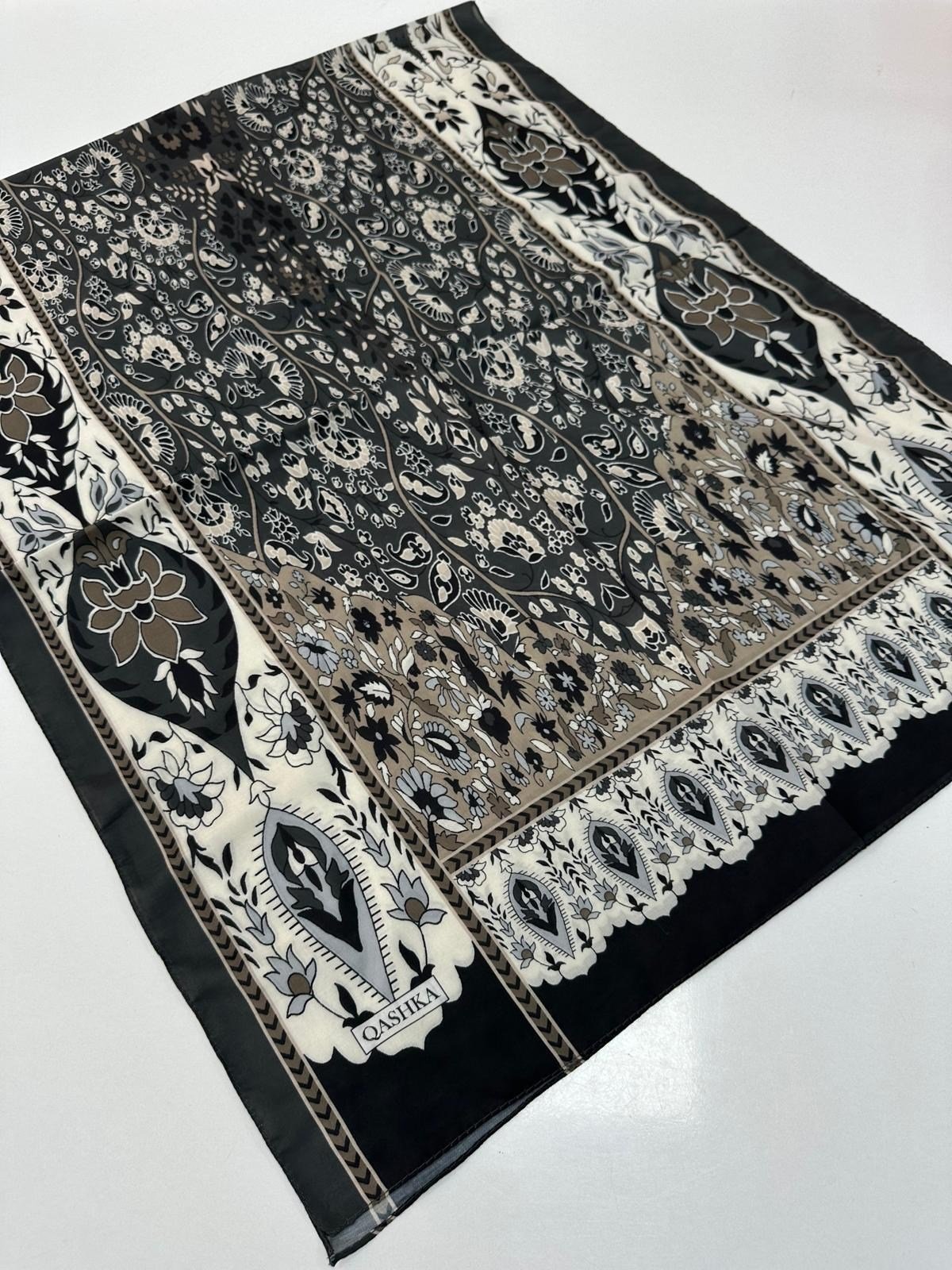 QASHKA Soft Pamuklu Şal Etro Desen LBD1501