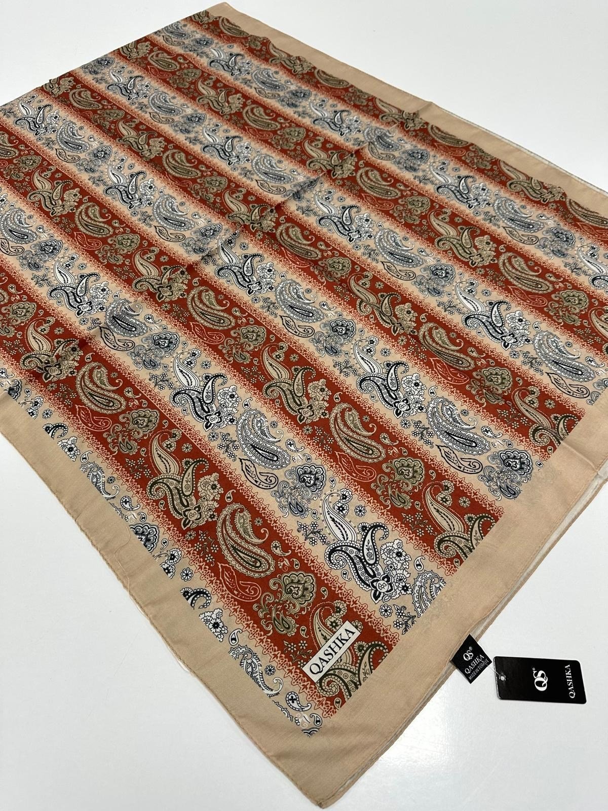 QASHKA Soft Pamuklu Şal Etro Desen LBD0517
