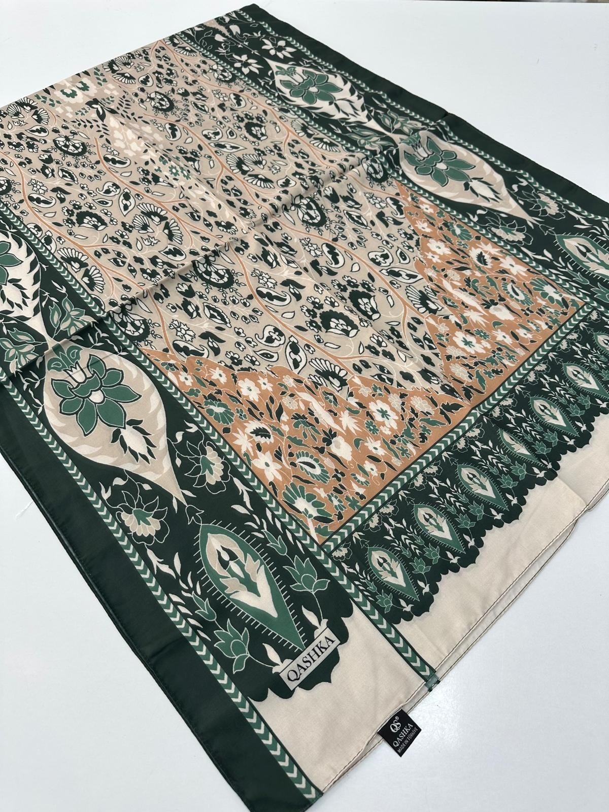 QASHKA Soft Pamuklu Şal Etro Desen LBD1517