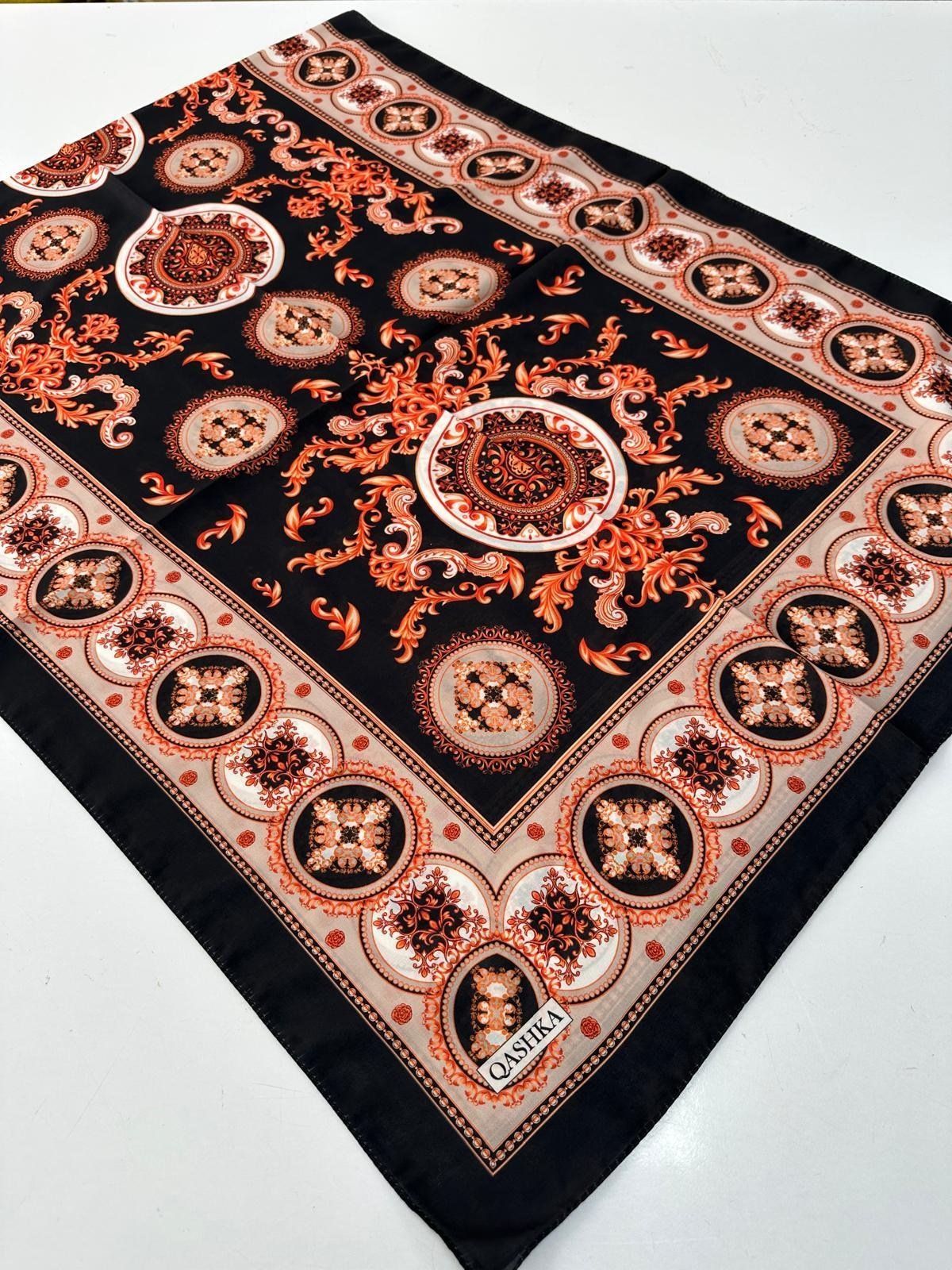QASHKA Soft Pamuklu Şal Etro Desen LBD1316