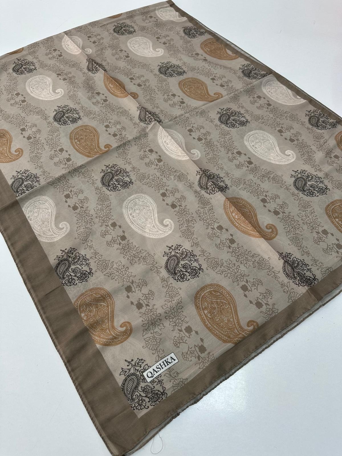 QASHKA Soft Pamuklu Şal Etro Desen LBD1412