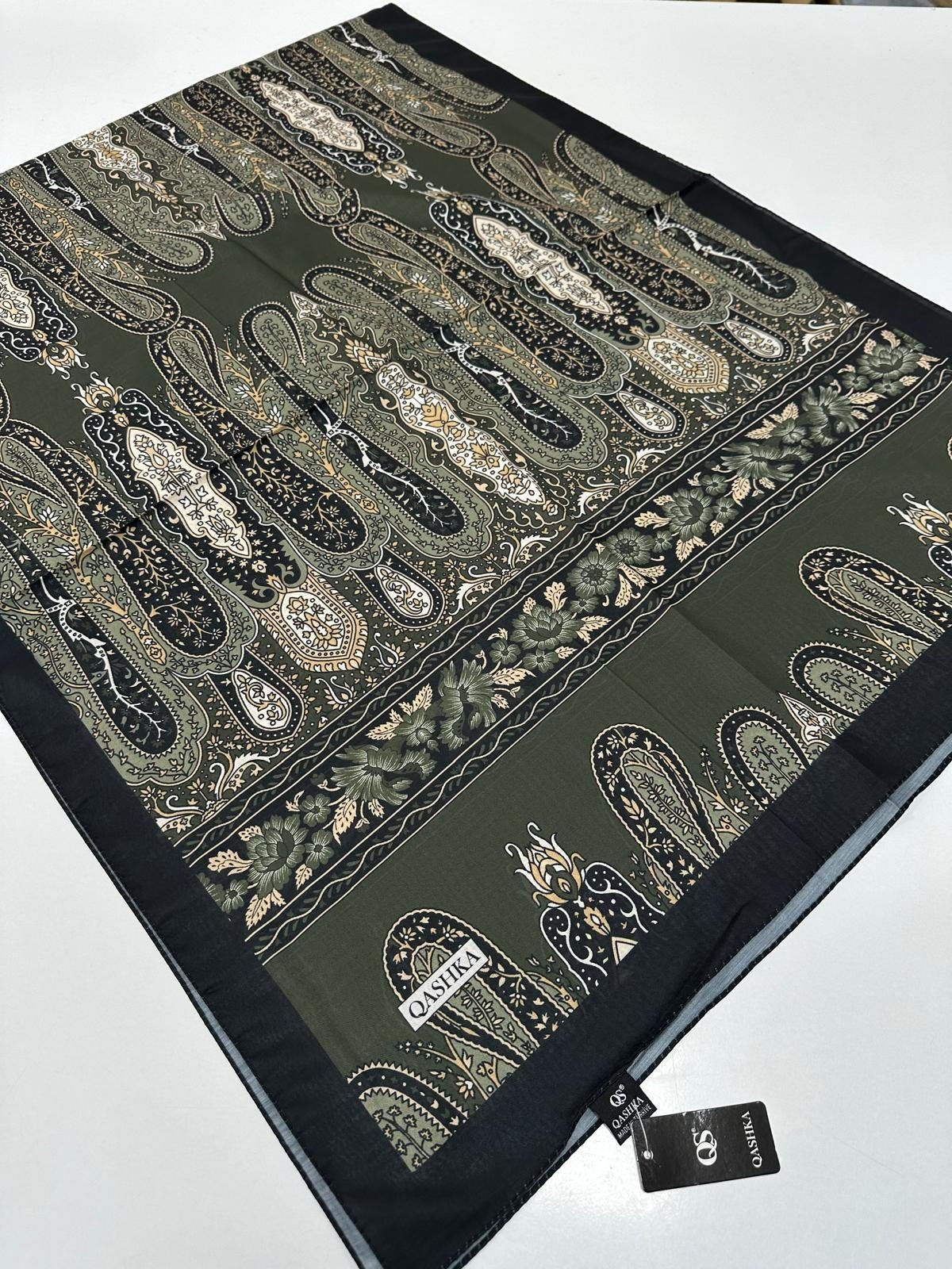 QASHKA Soft Pamuklu Şal Etro Desen LBD0617
