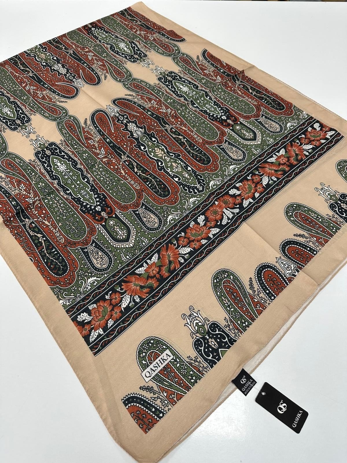 QASHKA Soft Pamuklu Şal Etro Desen LBD0613