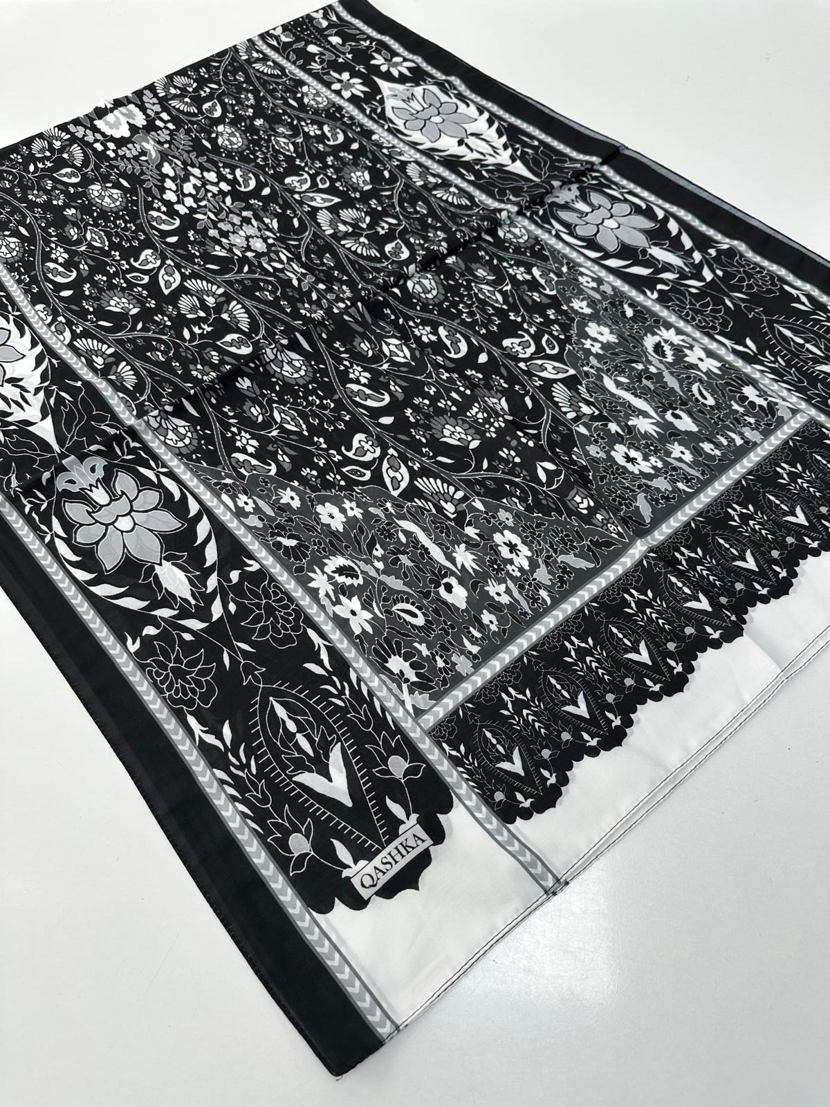 QASHKA Soft Pamuklu Şal Etro Desen LBD1509