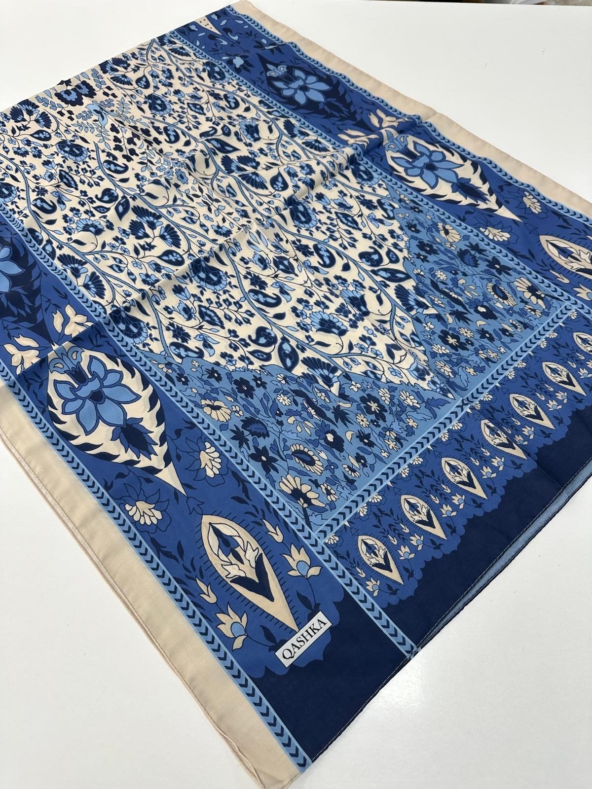 QASHKA Soft Pamuklu Şal Etro Desen LBD1511