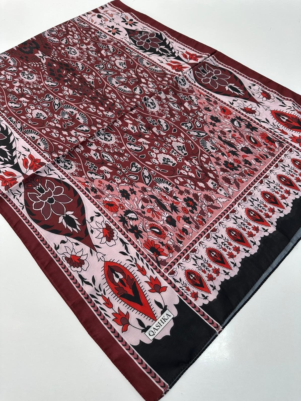 QASHKA Soft Pamuklu Şal Etro Desen LBD1516