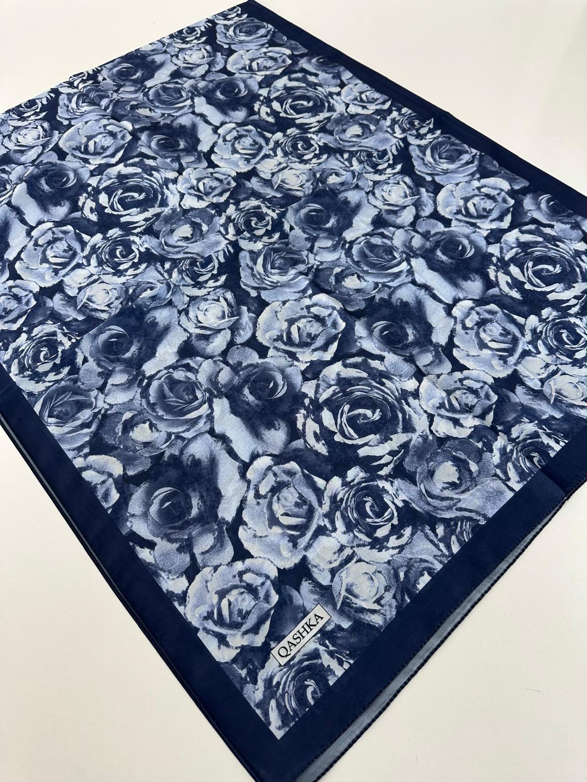 QASHKA Soft Pamuklu Şal Lacivert Serisi LBD1702