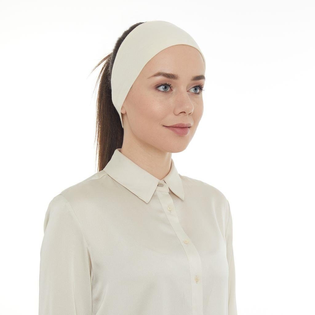 Silikonlu Bandana Ekru  BXA0107