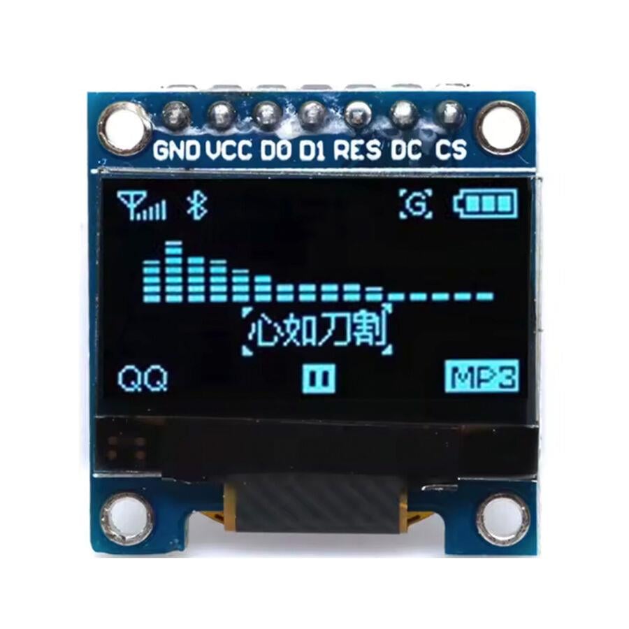 0.96 inç 128x64 OLED Ekran, SSD1306, SPI Seri Haberleşme, 7 Pin, Mavi