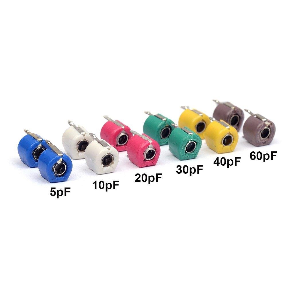 9.8 ~ 50pF 200V Değişken Kapasitör (C-VAR), Radial (Radyal) 6mm, Kahverengi Kapak, Dökme (Bulk), Suntan