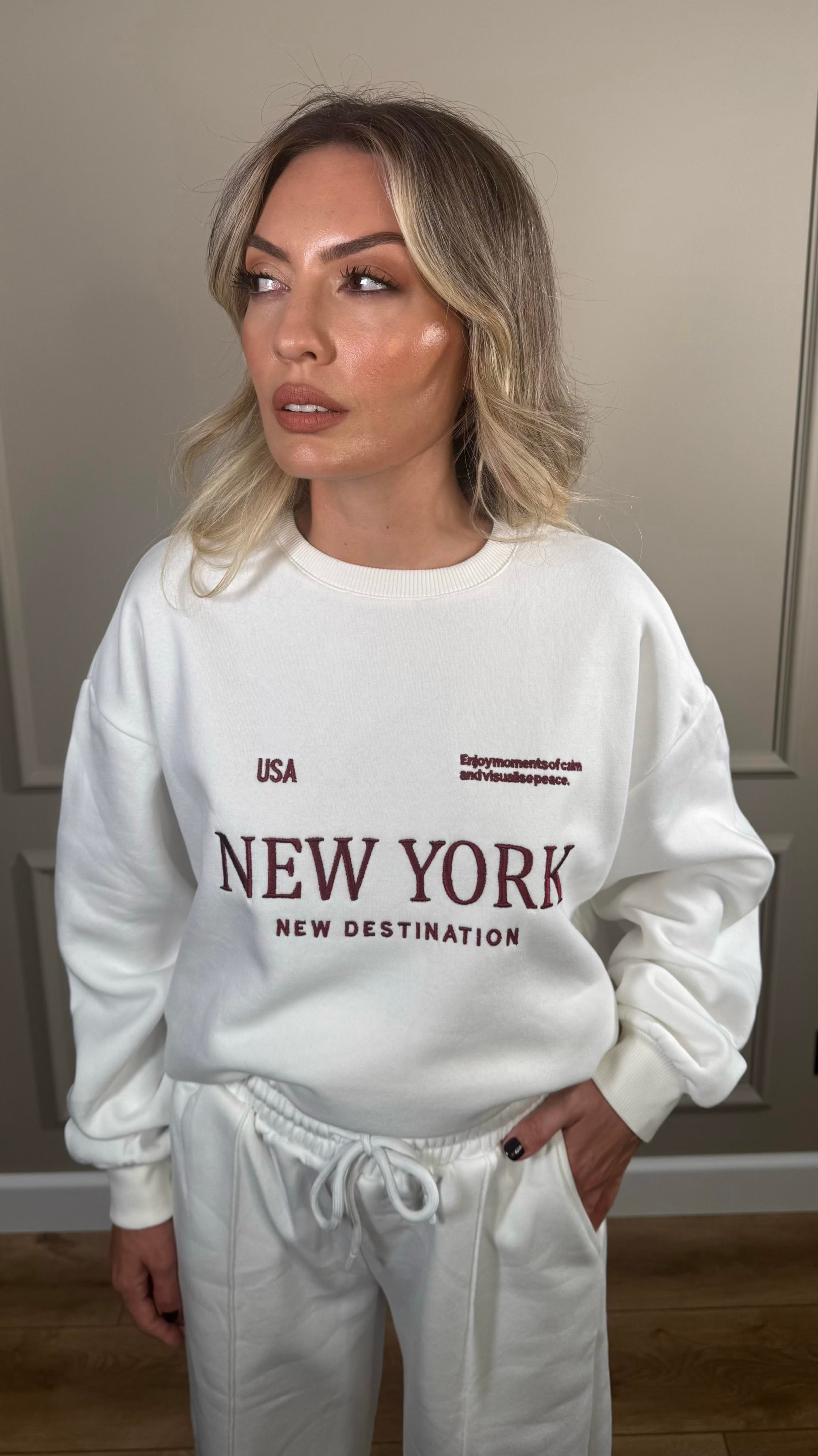 BEYAZ NEW YORK EŞOFMAN TAKIM
