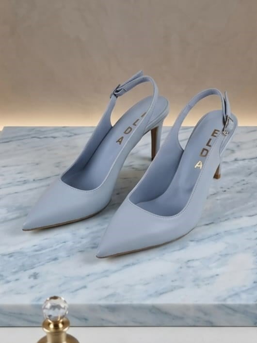 Bebe Mavisi Arkası Açık Stiletto 8.5 cm Topuk – Zarif & Rahat Günlük/Özel Gün Ayakkabı