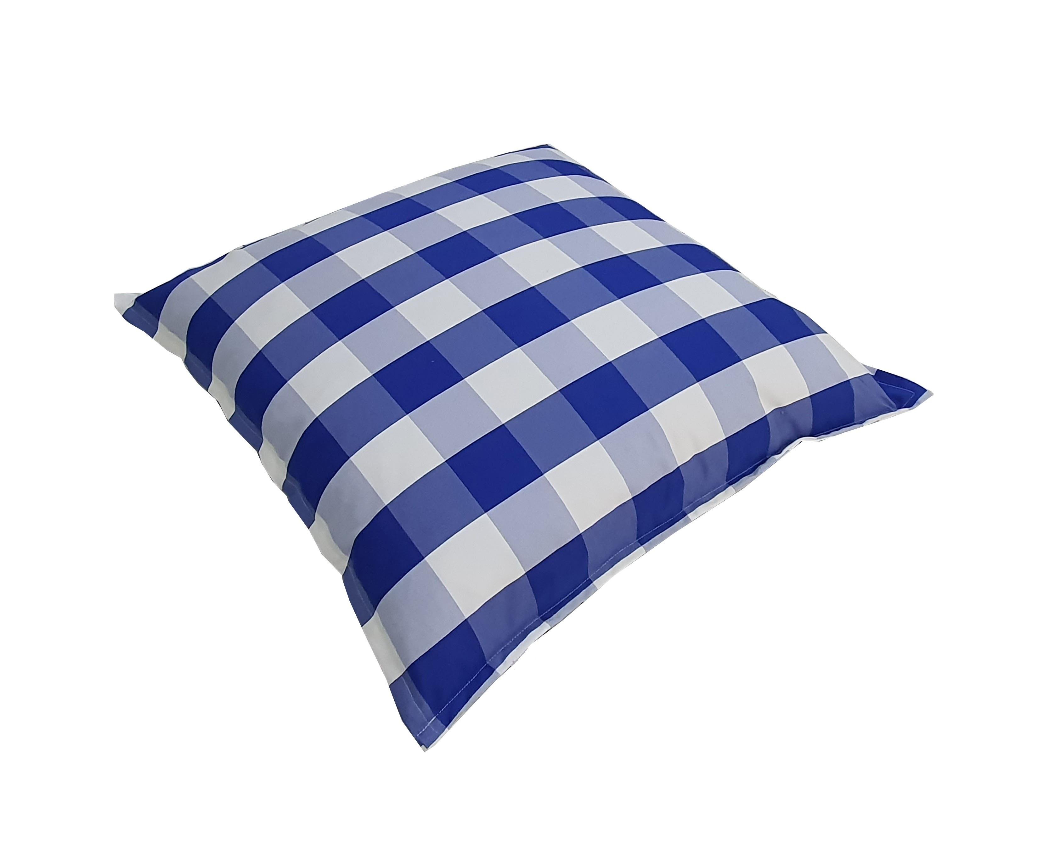 Ekoseli Akrilik Kumaşlı Beach Minder 100x100