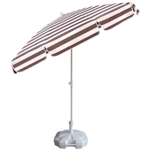 Kahve Çizgili Plaj Şemsiyesi 200 cm.