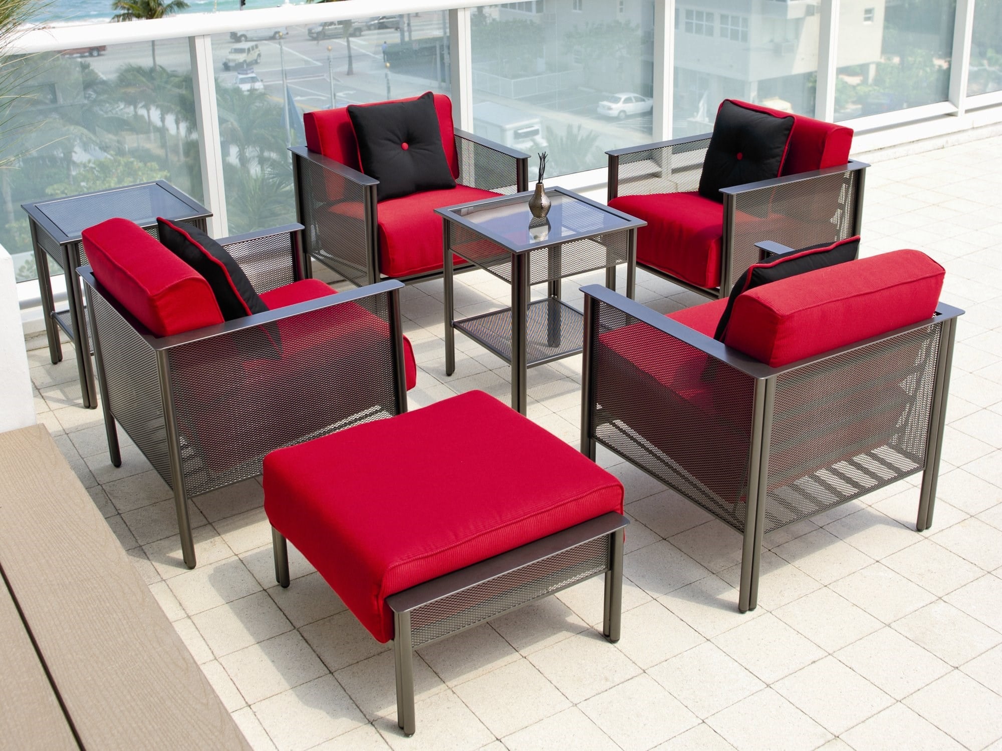 Kırmızı Akrilik Outdoor Kumaş