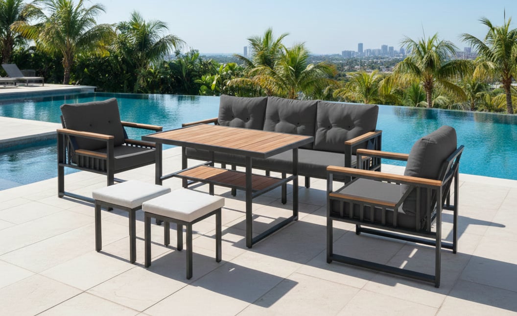 Koyu Gri Akrilik Outdoor Kumaş