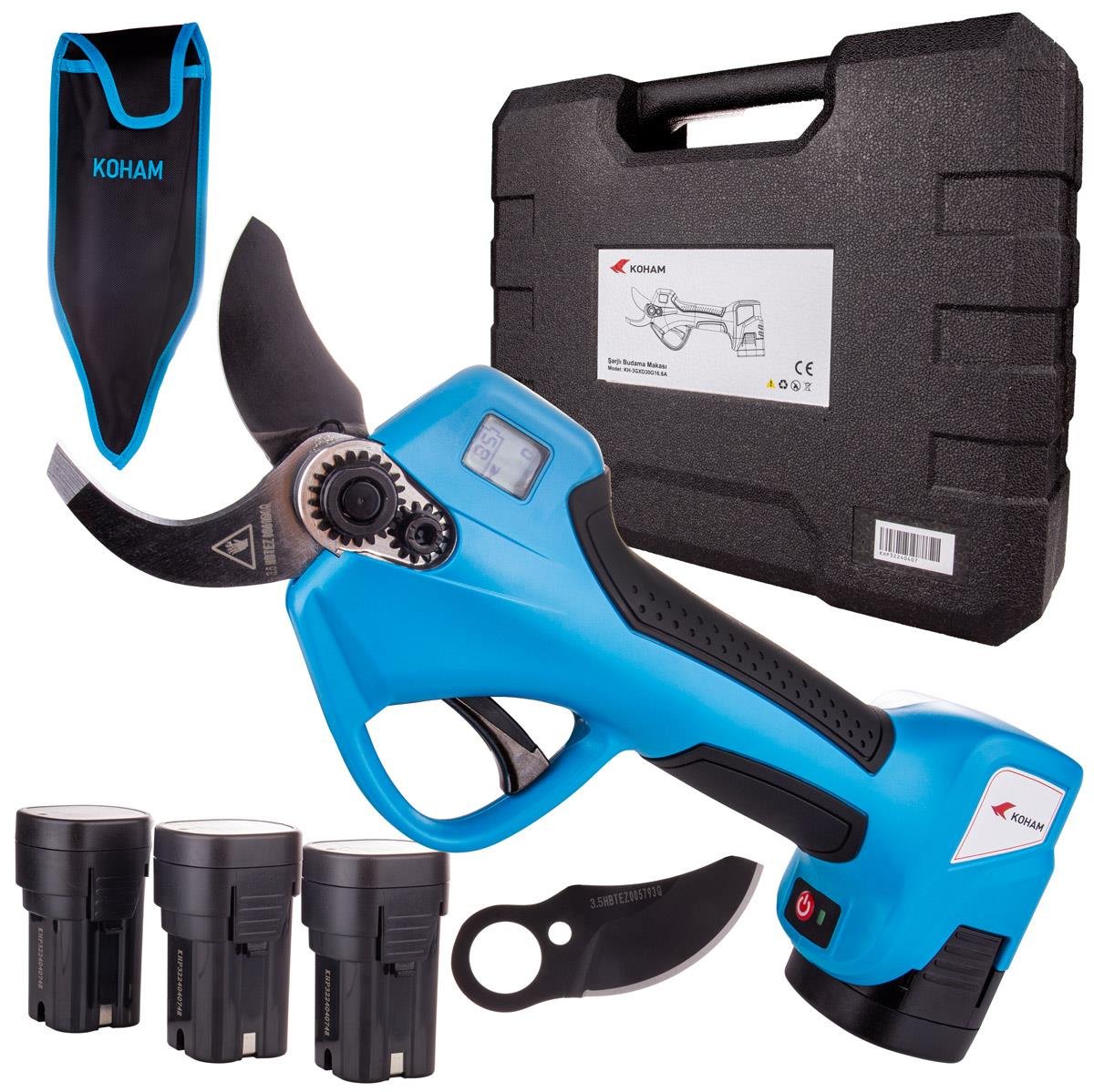 Koham 35mm Akülü Budama Makası 3 Akülü 2.5Ah