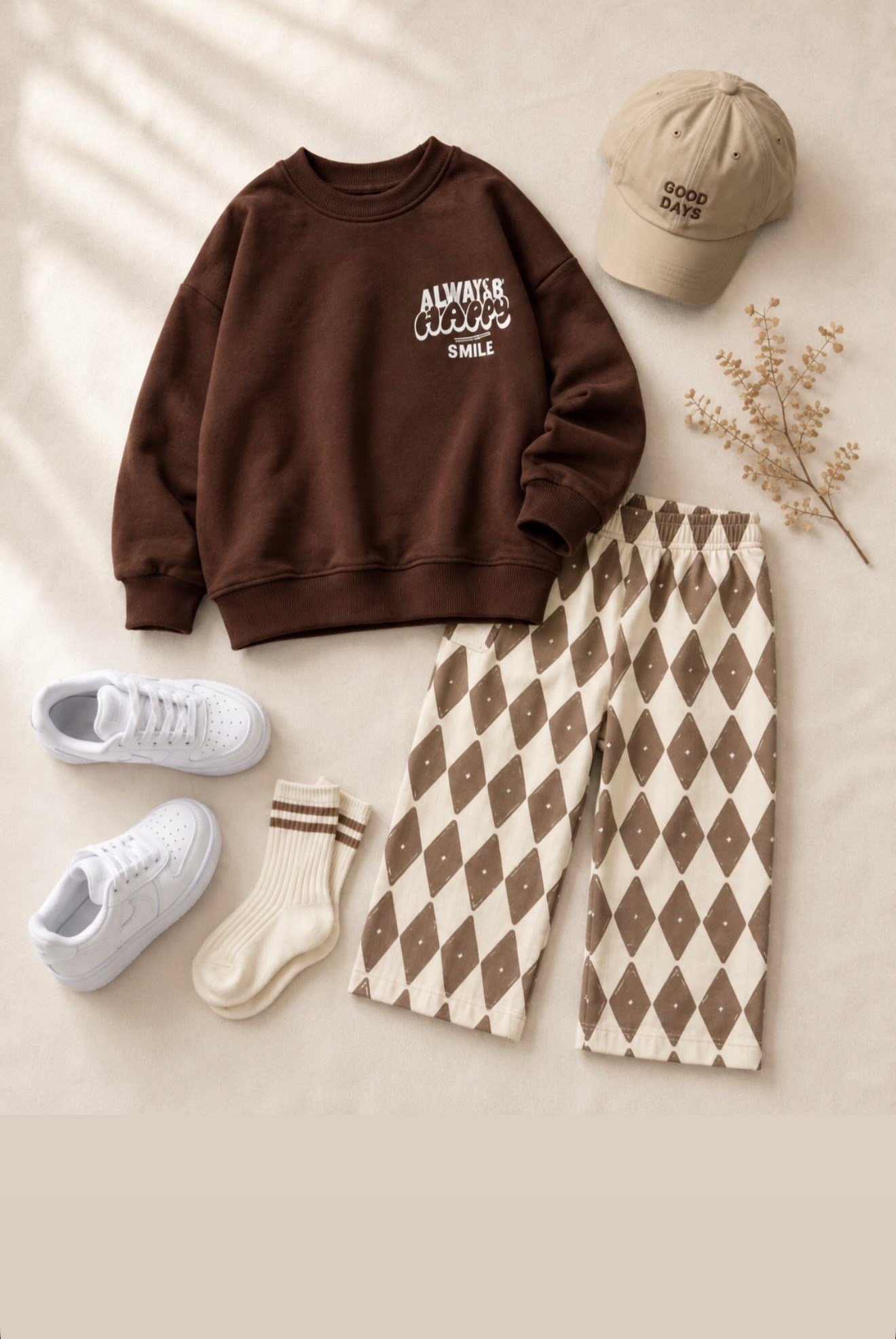 Always Smile Unisex Eşofman Takım - Kahve