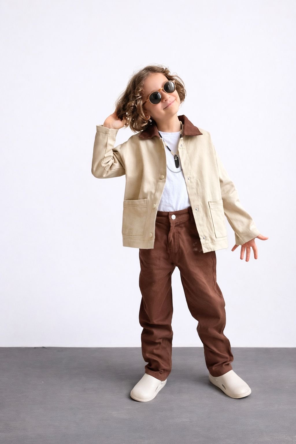 Ceketli 3'lü Takım - Krem