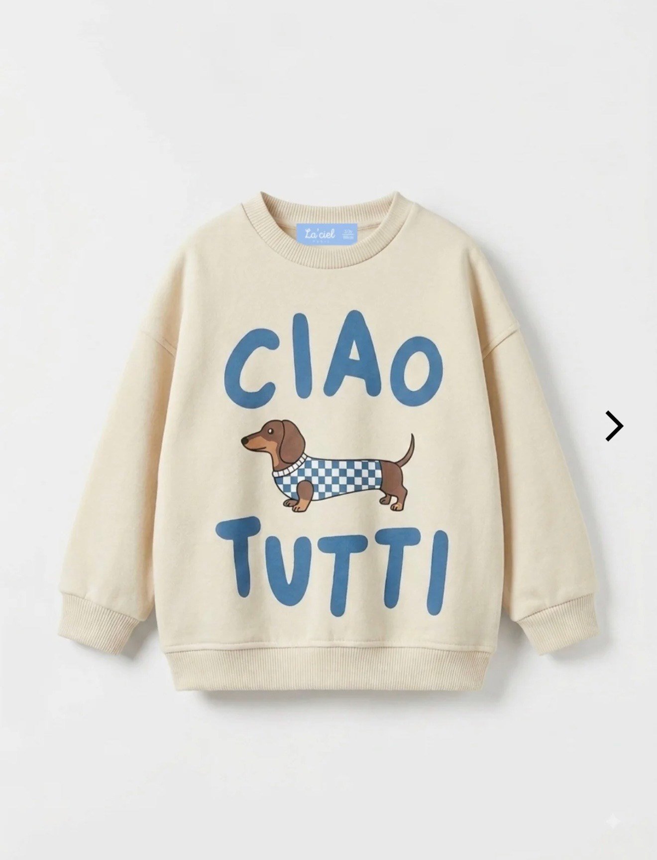 Ciao Tutti Köpek Baskılı Ekru Unisex Çocuk Sweatshirt