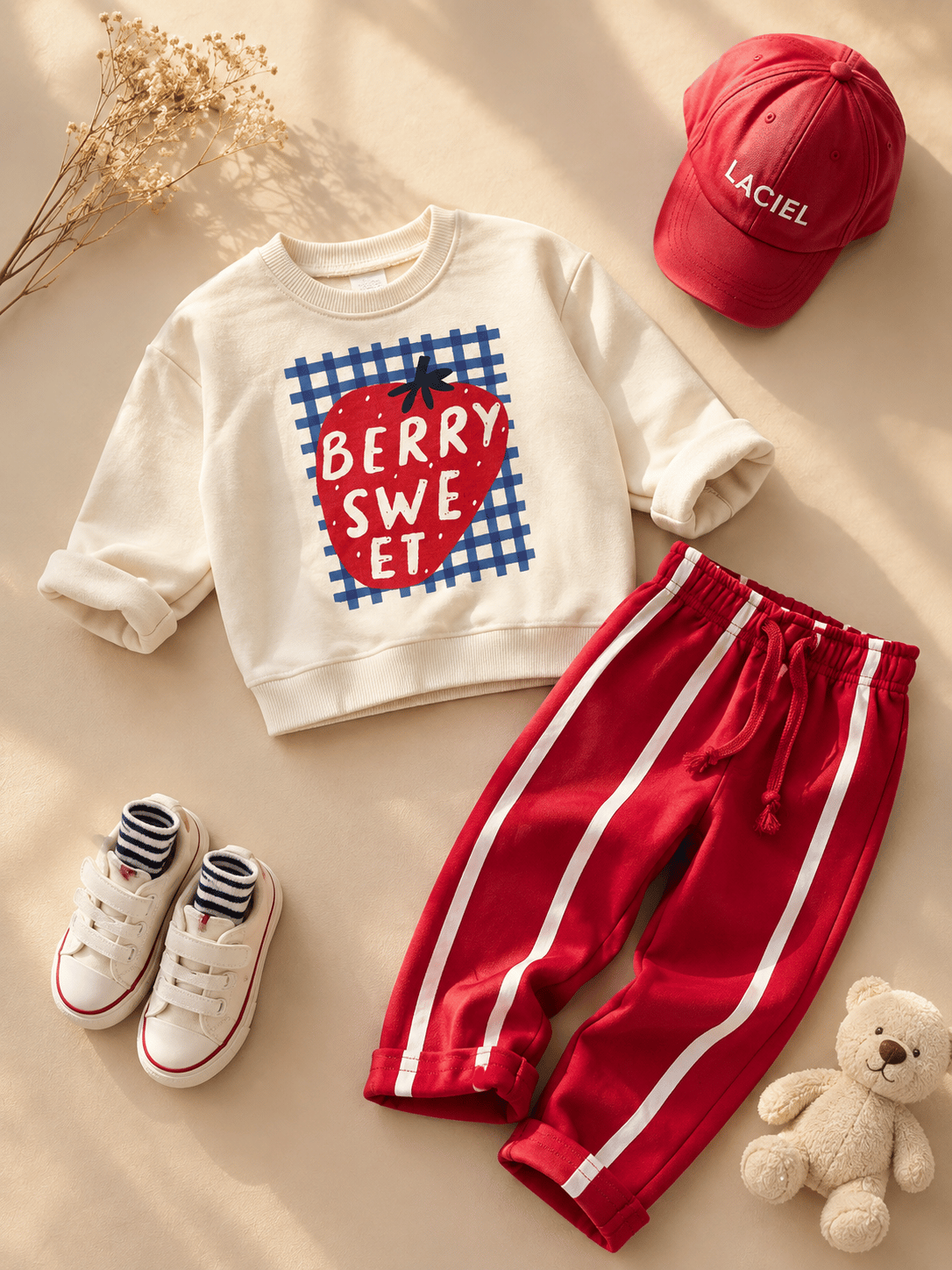 Çilek Desenli Unisex Eşofmanlı Takım 