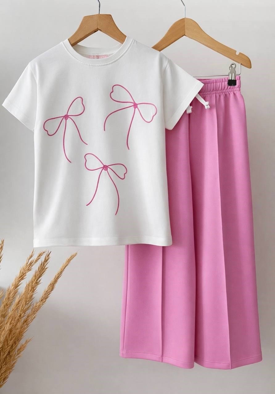 Fiyonklu İkili Takım - Pembe