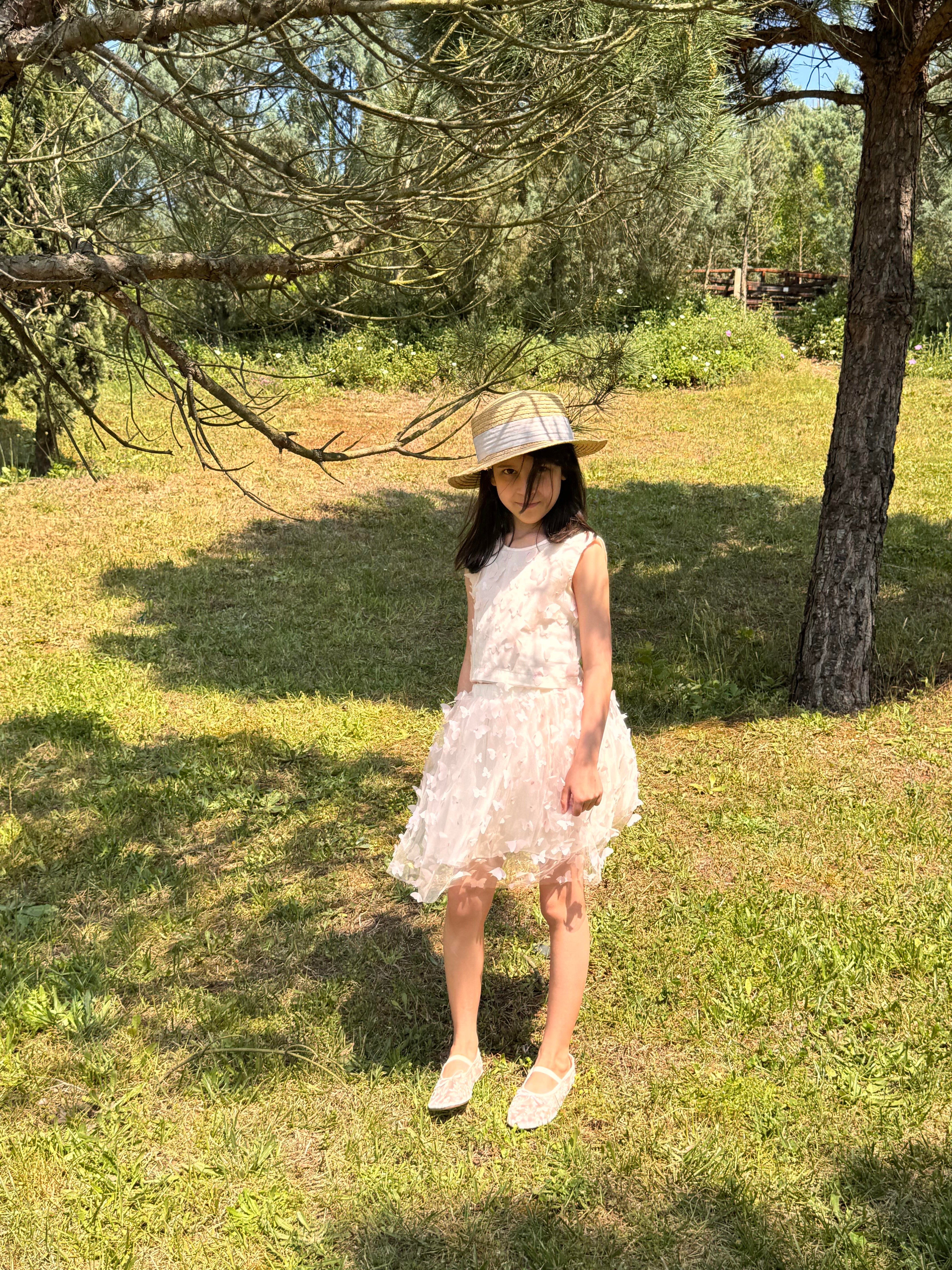 Kelebek Aplikeli Tasarım Takım - Pembe Kanatlar