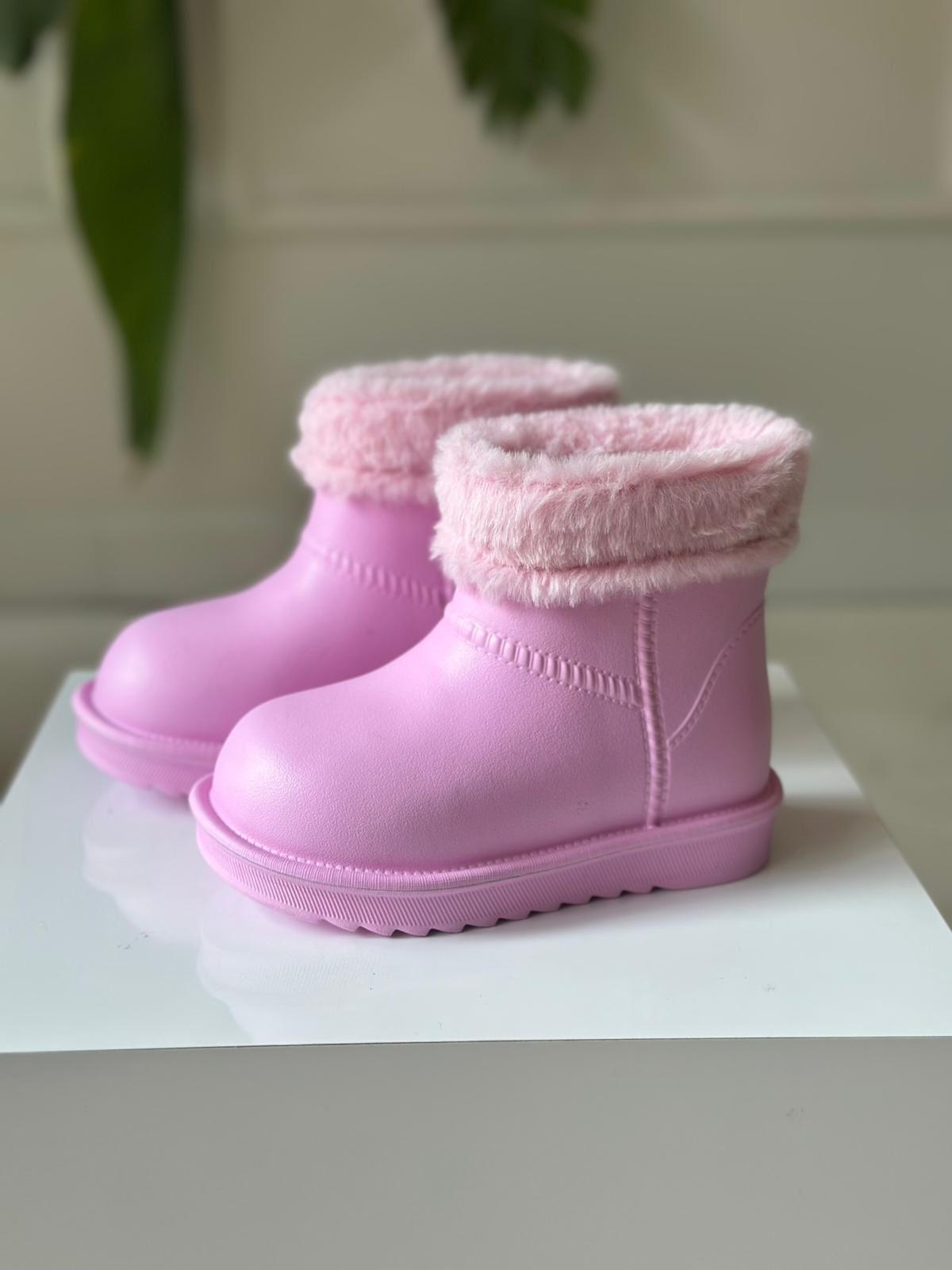 Kürklü Su Geçirmez Bot - Pembe