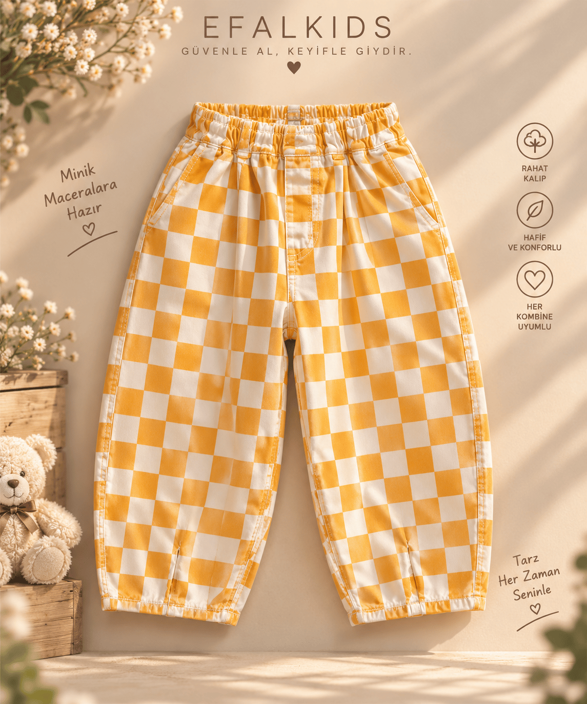 La'ciel Paris Unisex Dama Balon Pantolon - Sarı