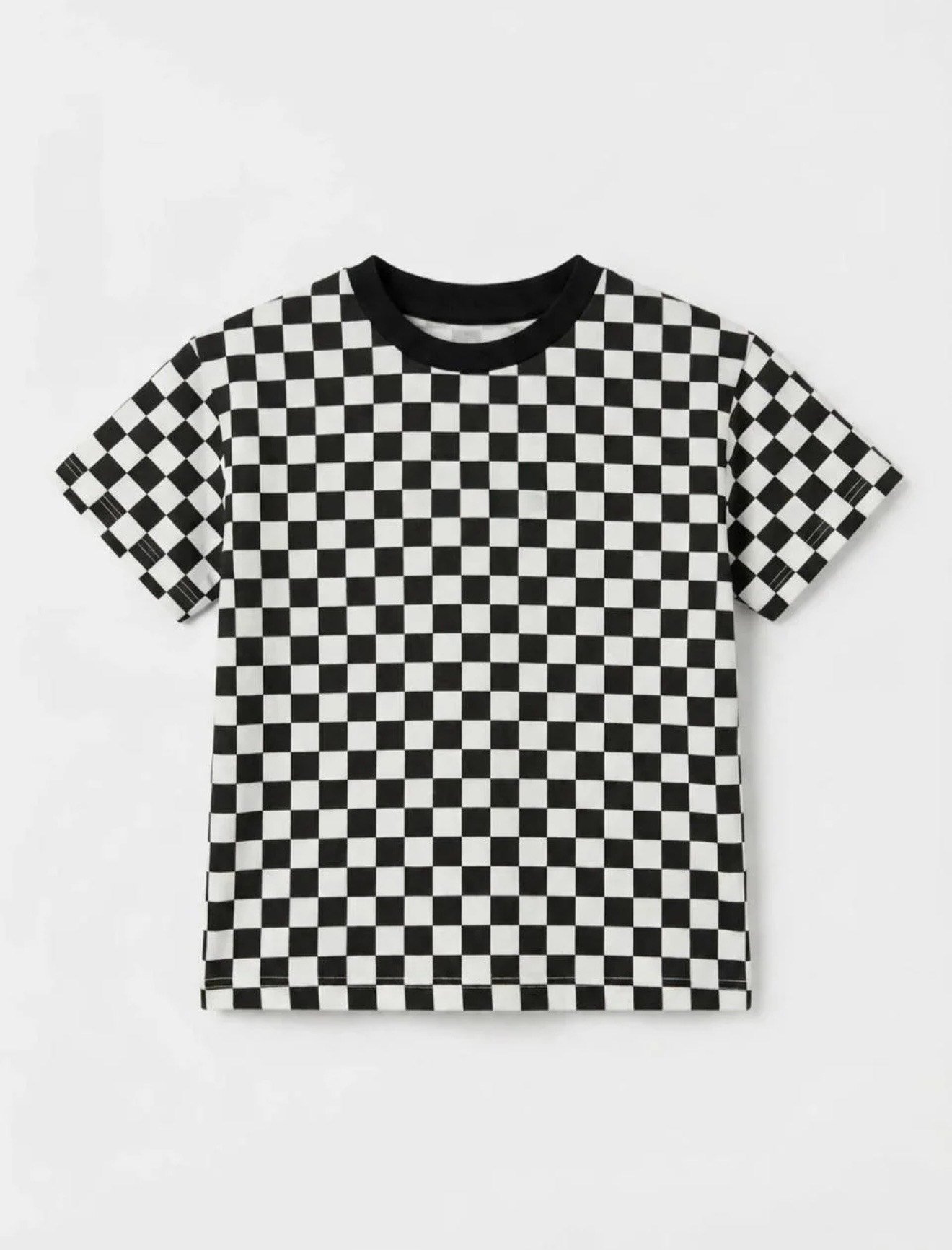 La'ciel Paris Unisex Damalı Tshirt - Siyah Beyaz
