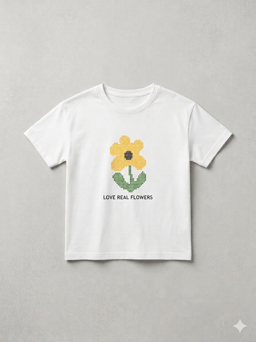 Papatlalı Tshirt - Beyaz