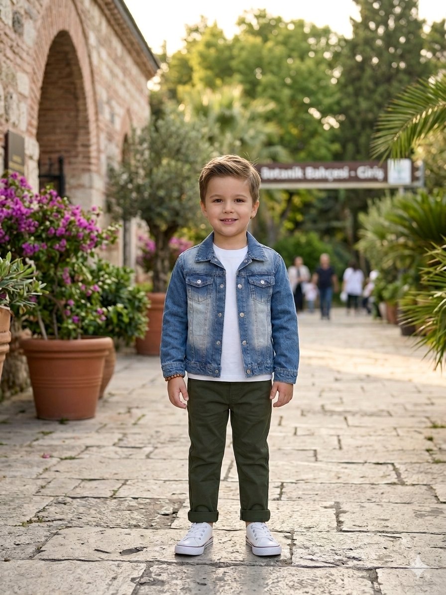 Unisex Basic Kot Ceket - Mavi