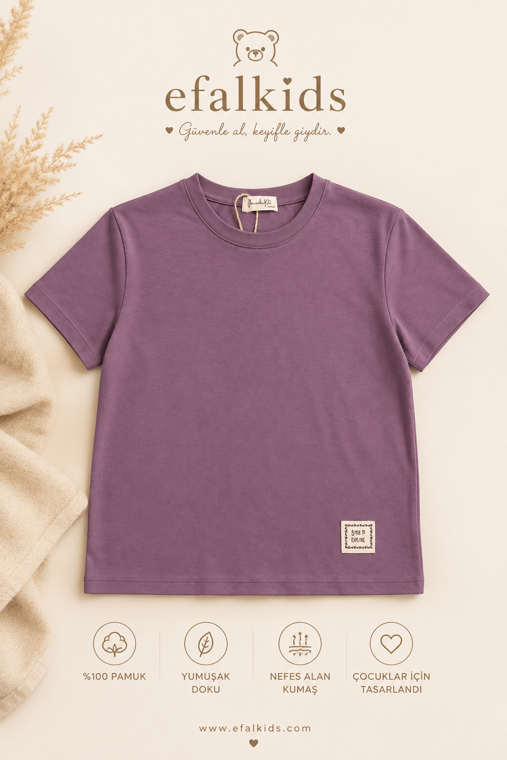 Unisex Basic Tshirt - Mor