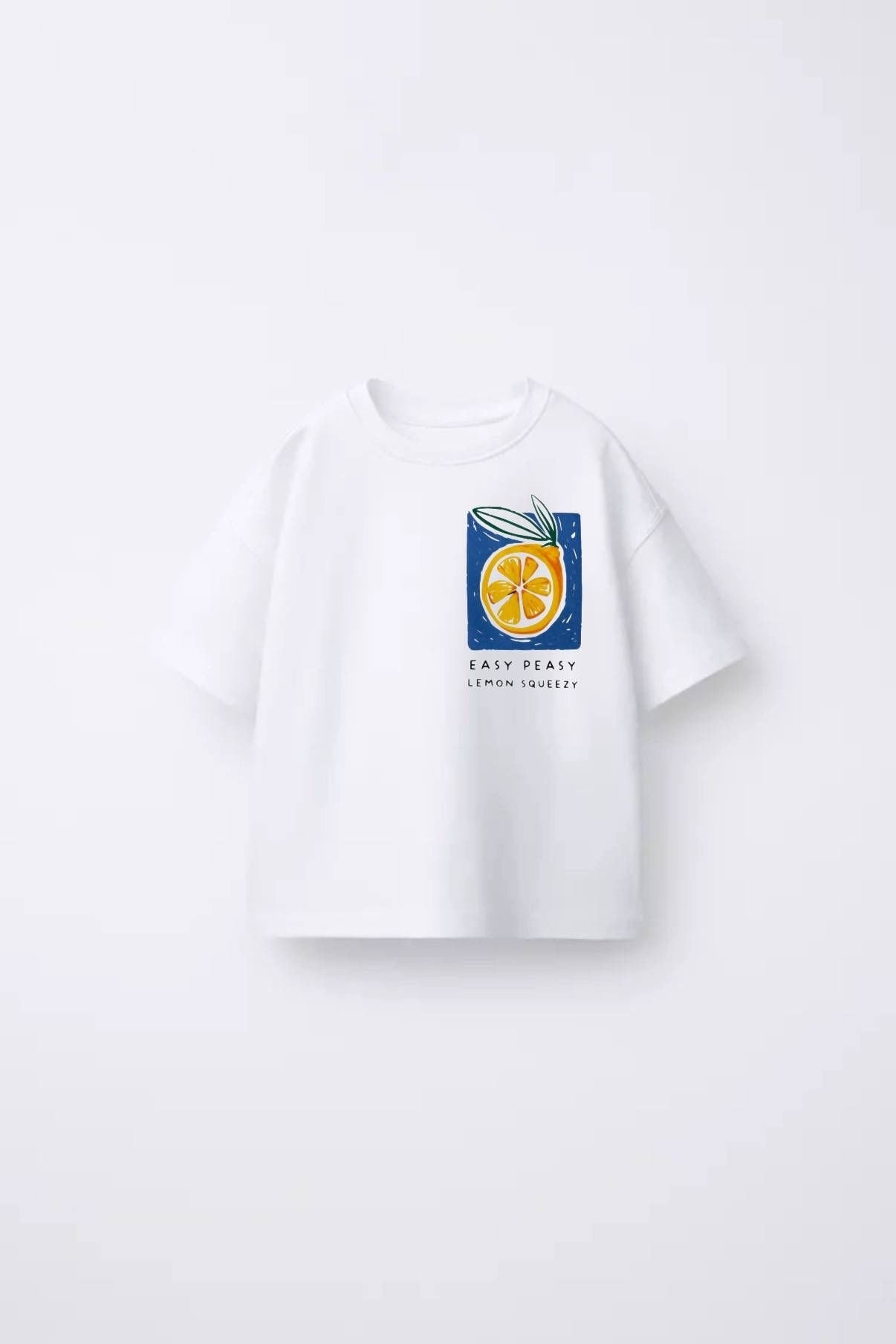 Unisex Desenli Tişört - beyaz