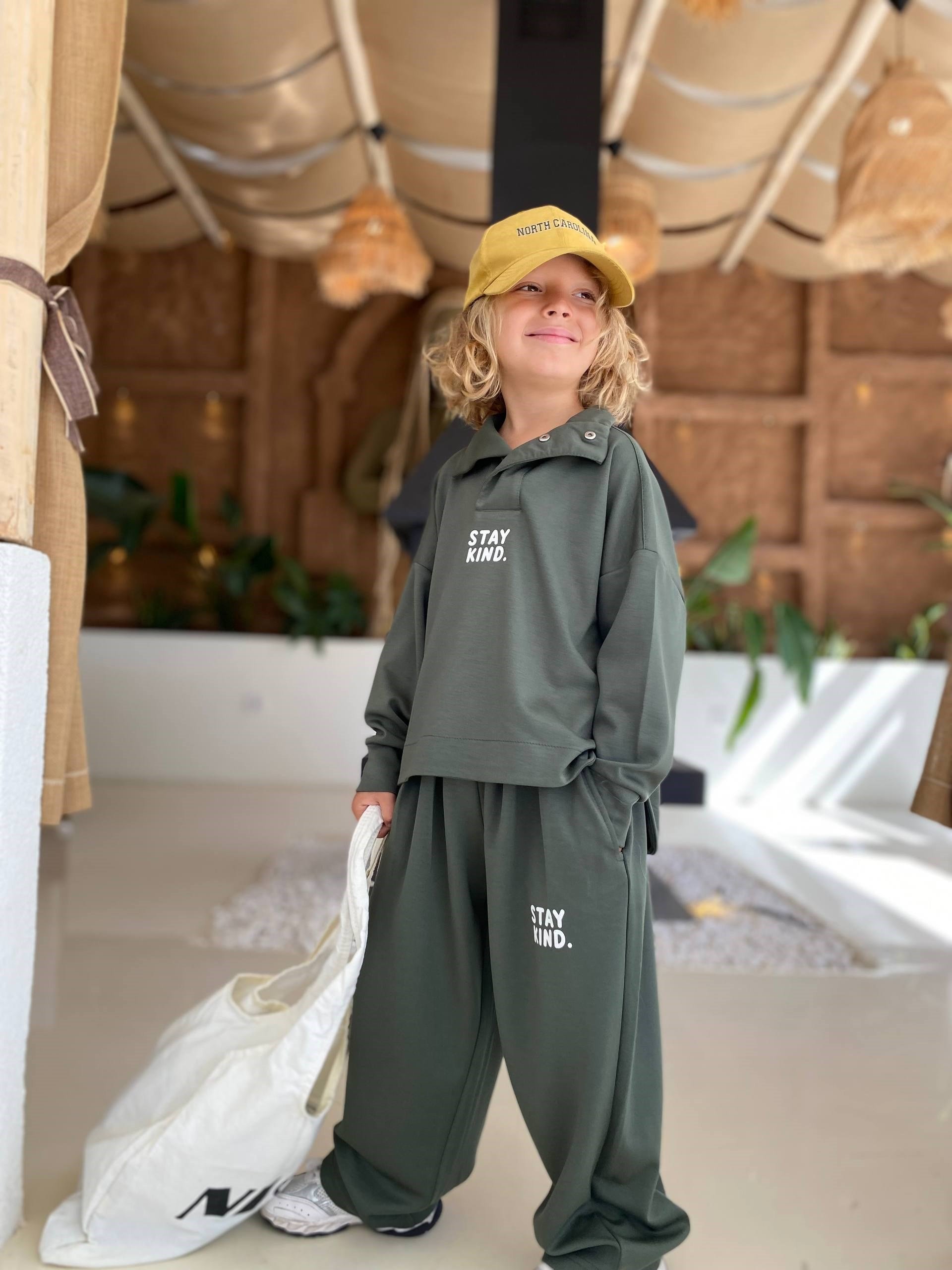 Unisex Stay Kind Oysho Kumaş 2'li Takım - Yeşil