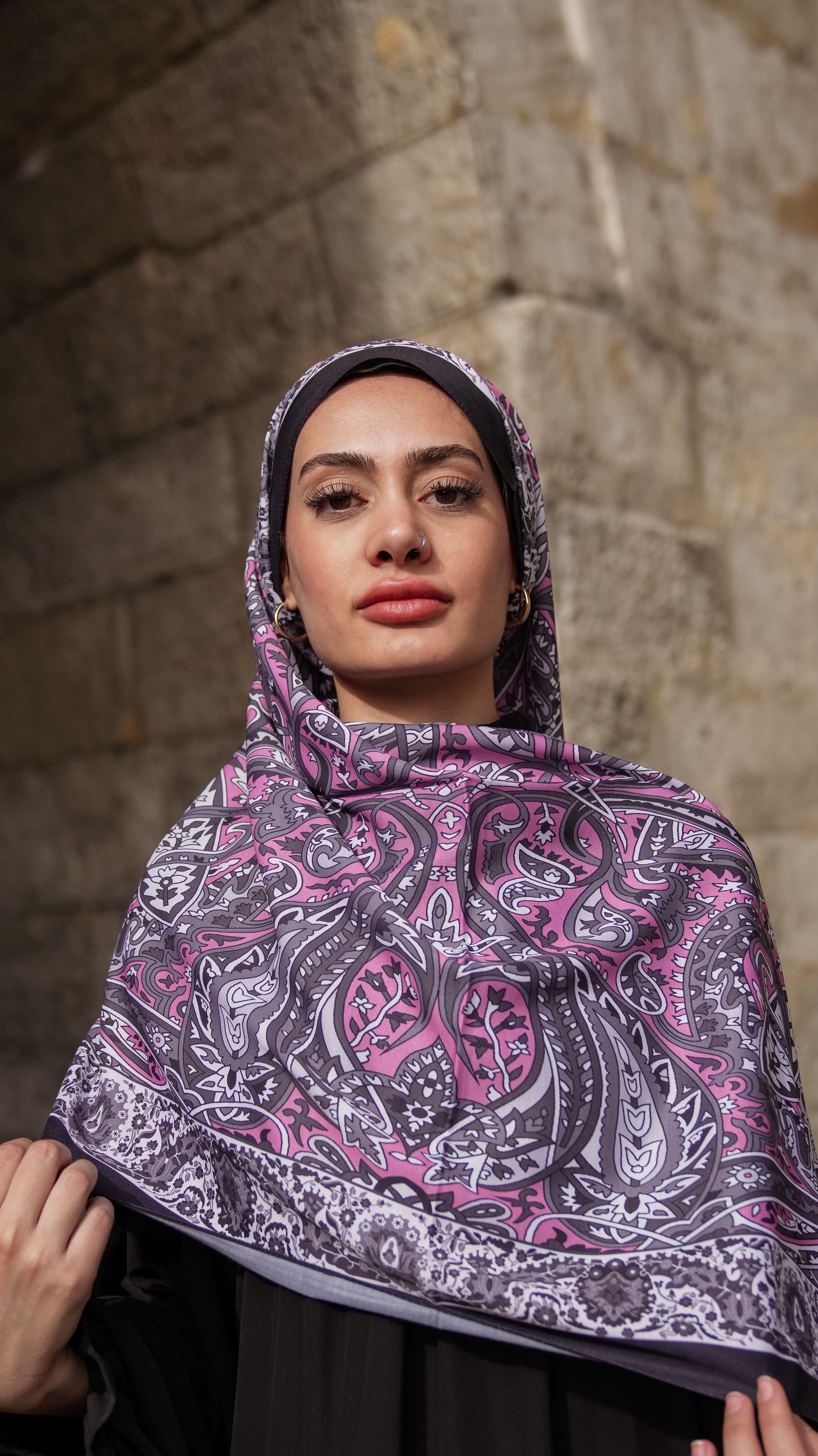 Mirvari Etnik Desen Soft Şal Pembe