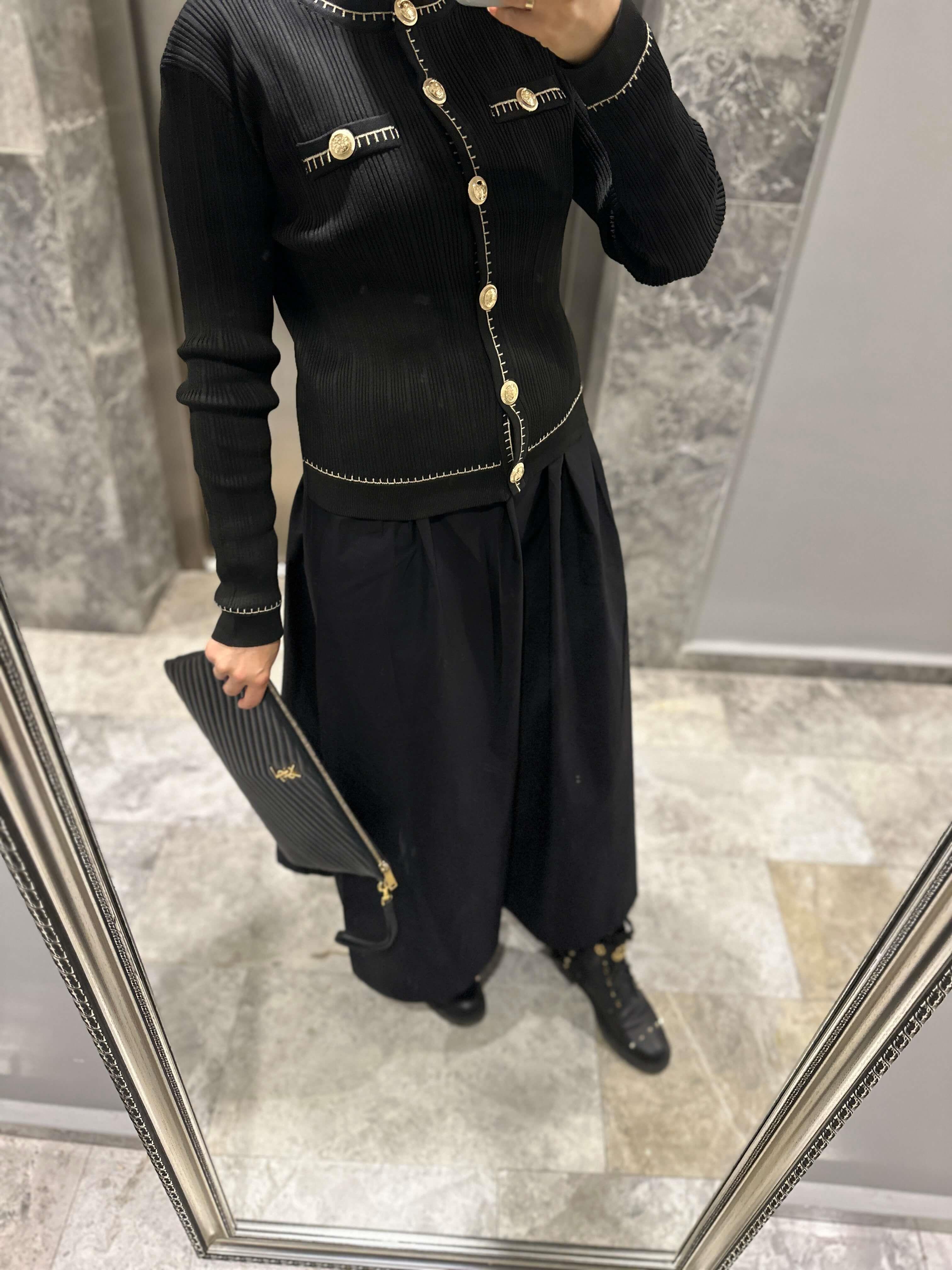 FİTİLLİ SİYAH TRİKO HIRKA