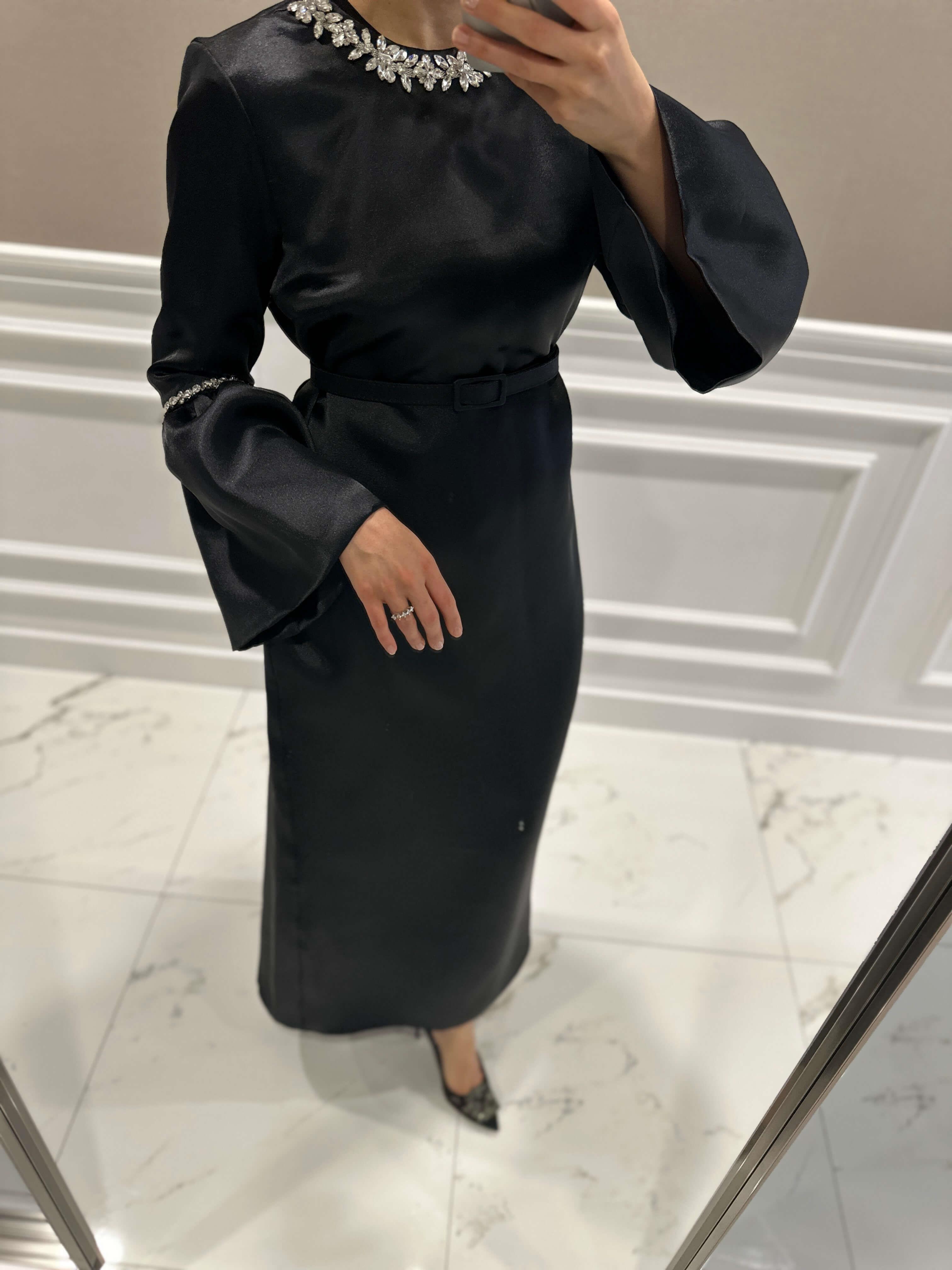 PERA CRYSTAL SİYAH ELBİSE