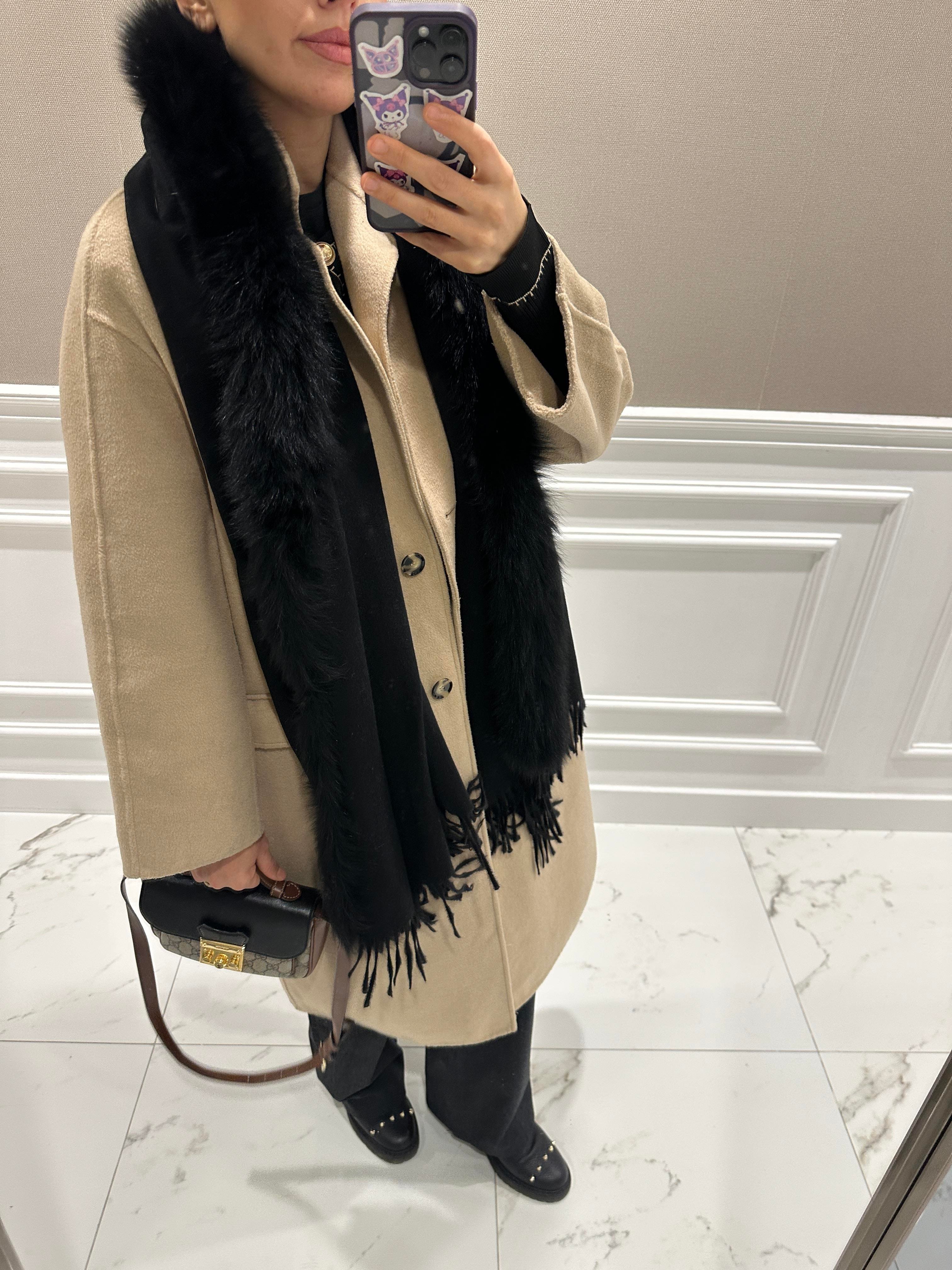 SİYAH KAŞMİR KÜRK ŞAL