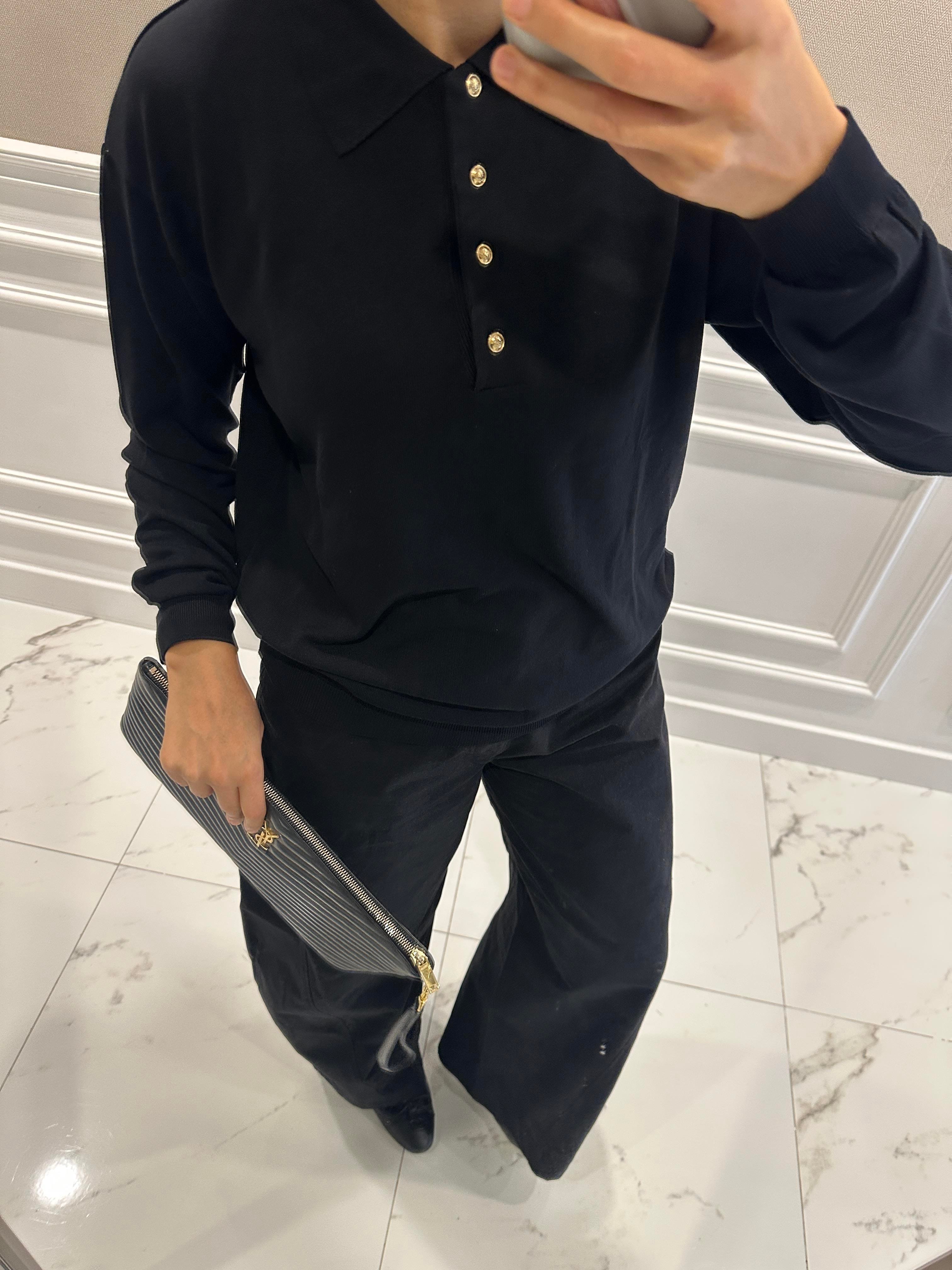 SİYAH POLO YAKA TRİKO 