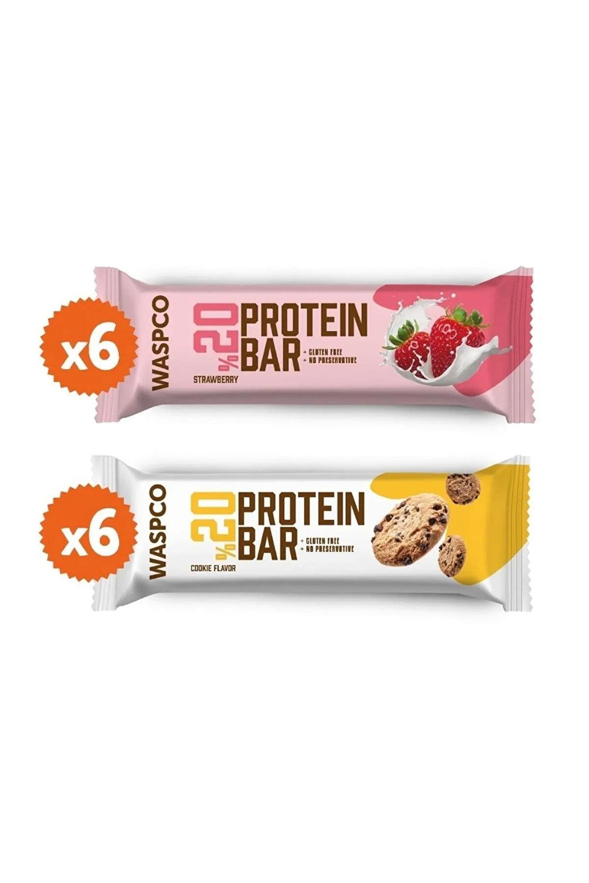 Protein Bar Karma Kutu 40g Çilekli ve Kurabiye Aromalı 12 Adet (2 Çeşit)